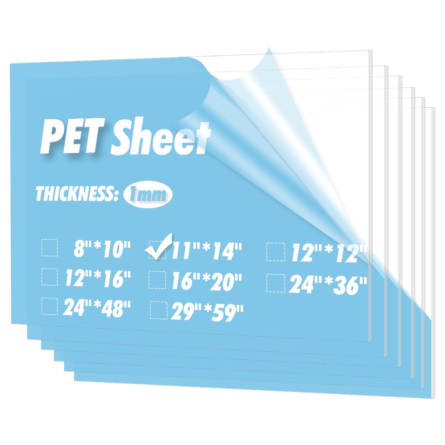 Detalle de Art3d A25lk002NA05 flexibele transparante PET-platen, 5 stuks, 35,5 x 28 cm
