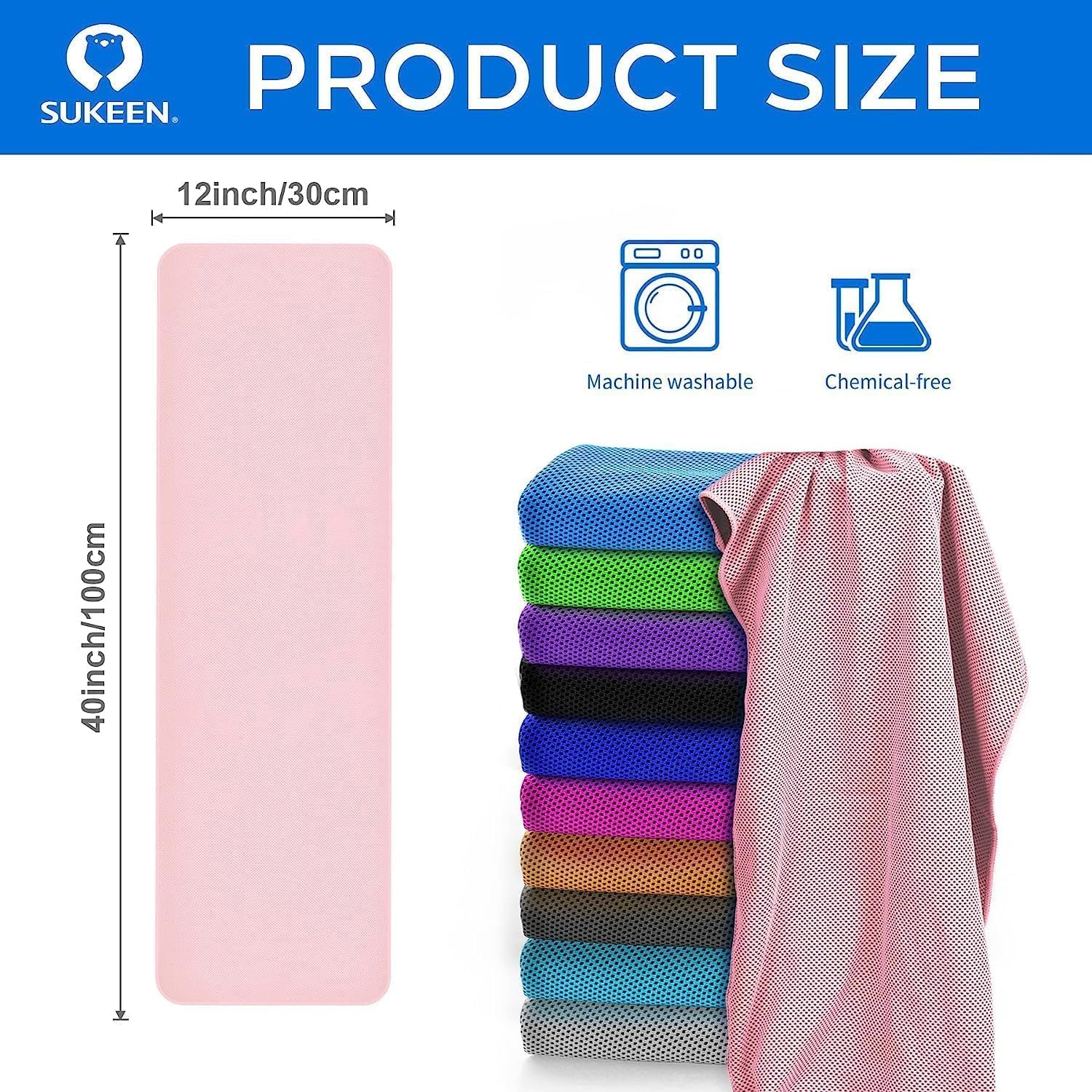 Thumbnail 5 de Sukeen 4 Pack Cooling Towel (40''x12'') – quick-drying neck cooling wraps for sports and summer