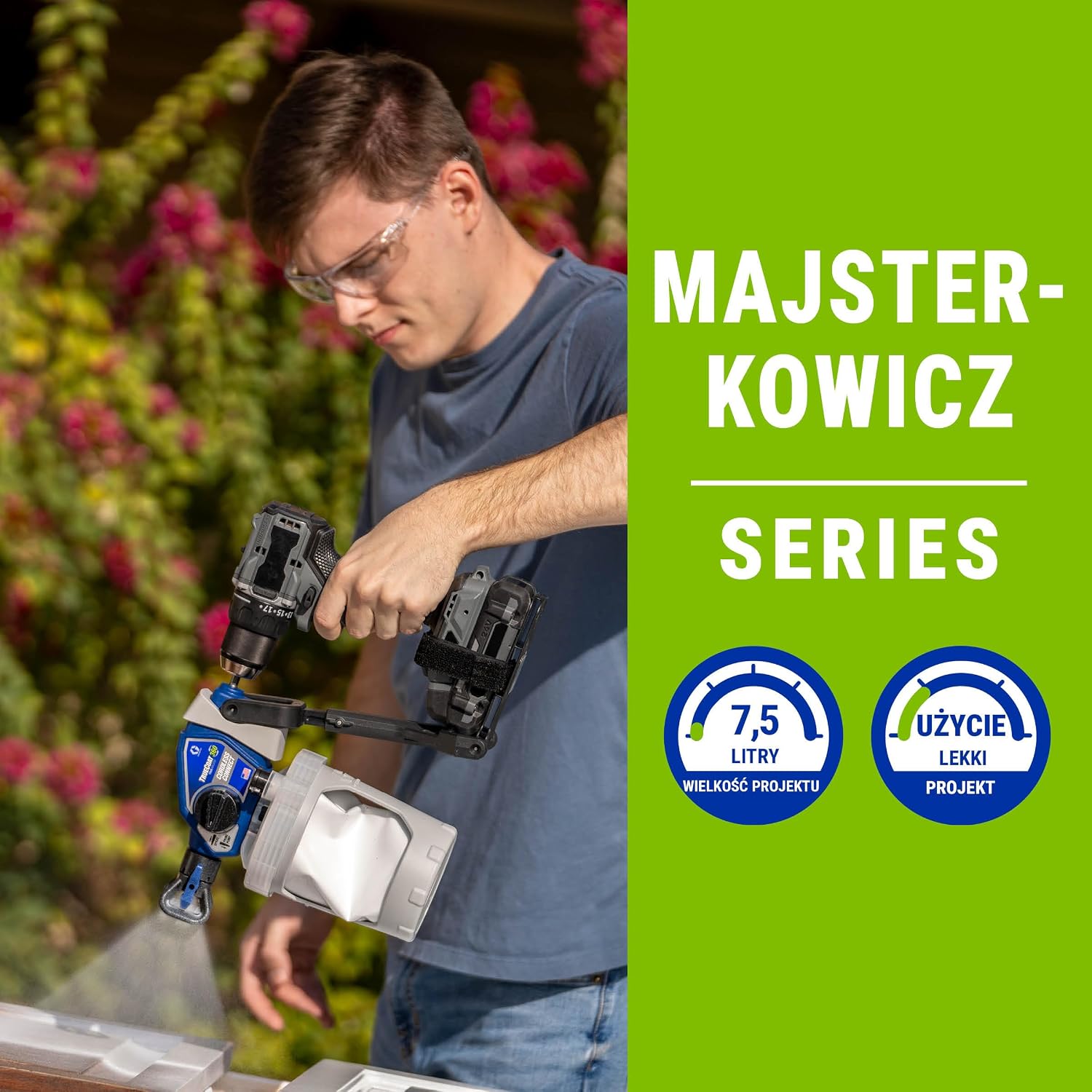 Detalle de Graco TrueCoat 360 26D361 – natryskiwacz do farby na wiertarkę z FlexLiner