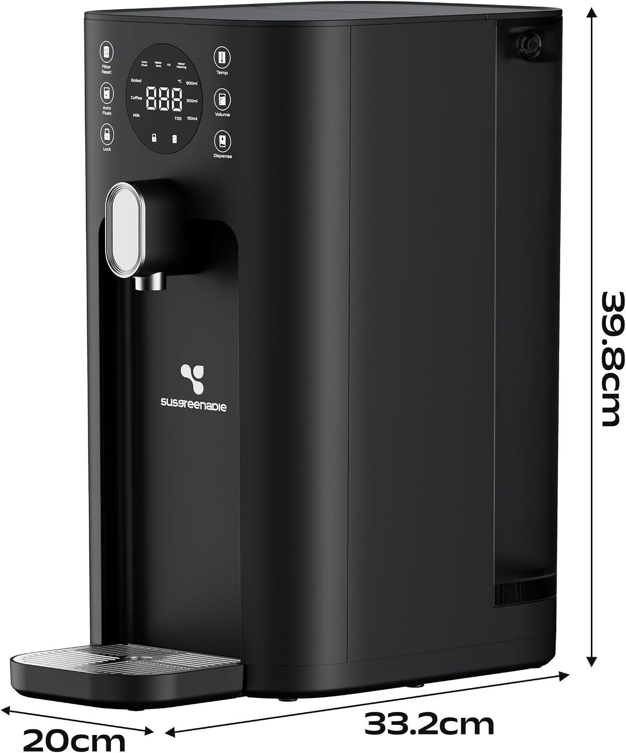 Detalle de CIARRA X SusGreenable Depuratore Acqua a Osmosi Inversa da Tavolo - 4 Stadi RO, 4 Temperature, 4.3L, Plug & Play