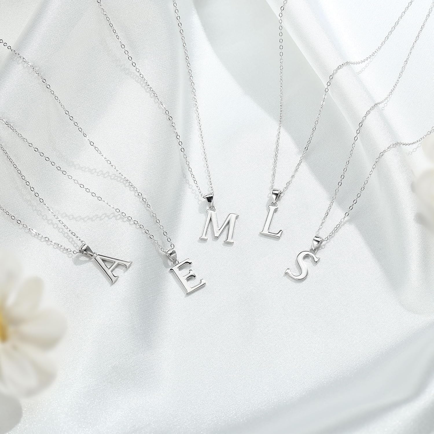 Thumbnail 5 de TINGN Halskette Damen Silber 925 Initialanhänger – hypoallergene Silberkette mit Geschenkbox