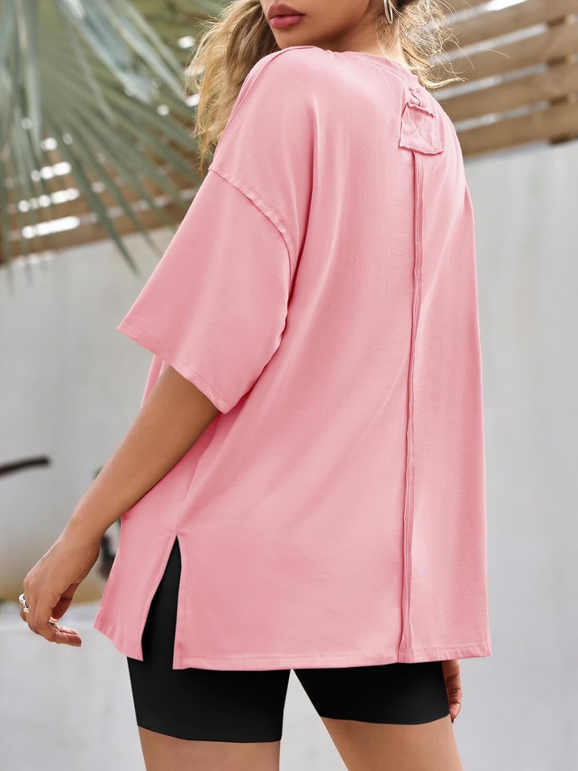 Thumbnail 6 de Tankaneo Women's Oversized Tee Shirt: Summer Casual, Side Slit, Loose Fit