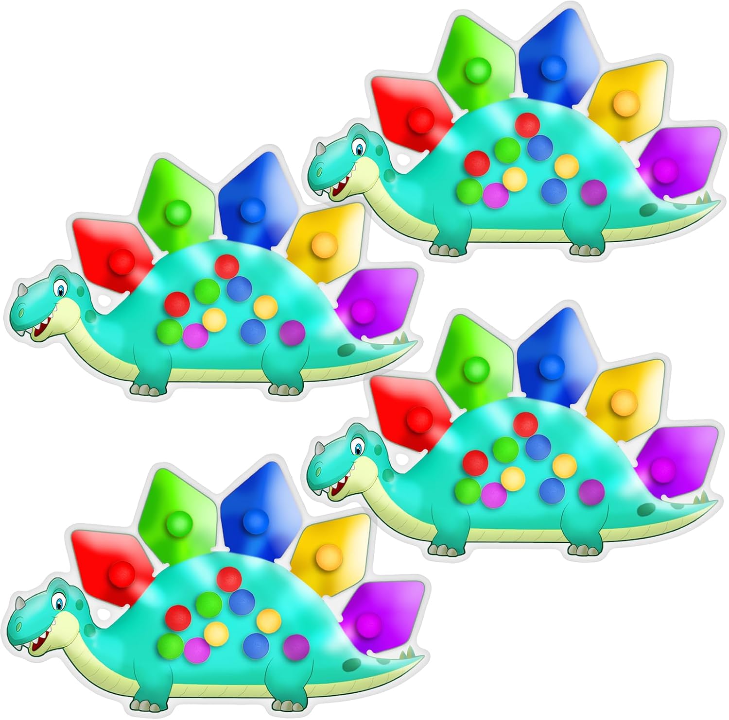Detalle de UIIOPJIOM UF260405 Dinosaur Color-Sorting Sensory Toy, 4-Piece Plastic Set