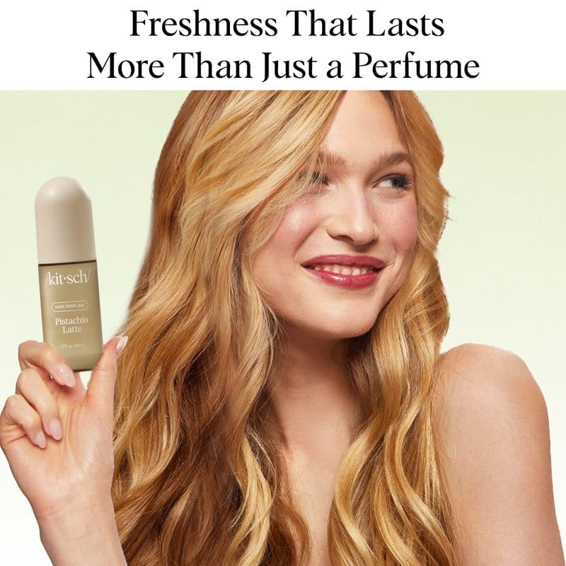 Detalle de Kitsch Pistachio Latte Hair Perfume & Body Mist, 50 mL Odor-Eliminating Spray