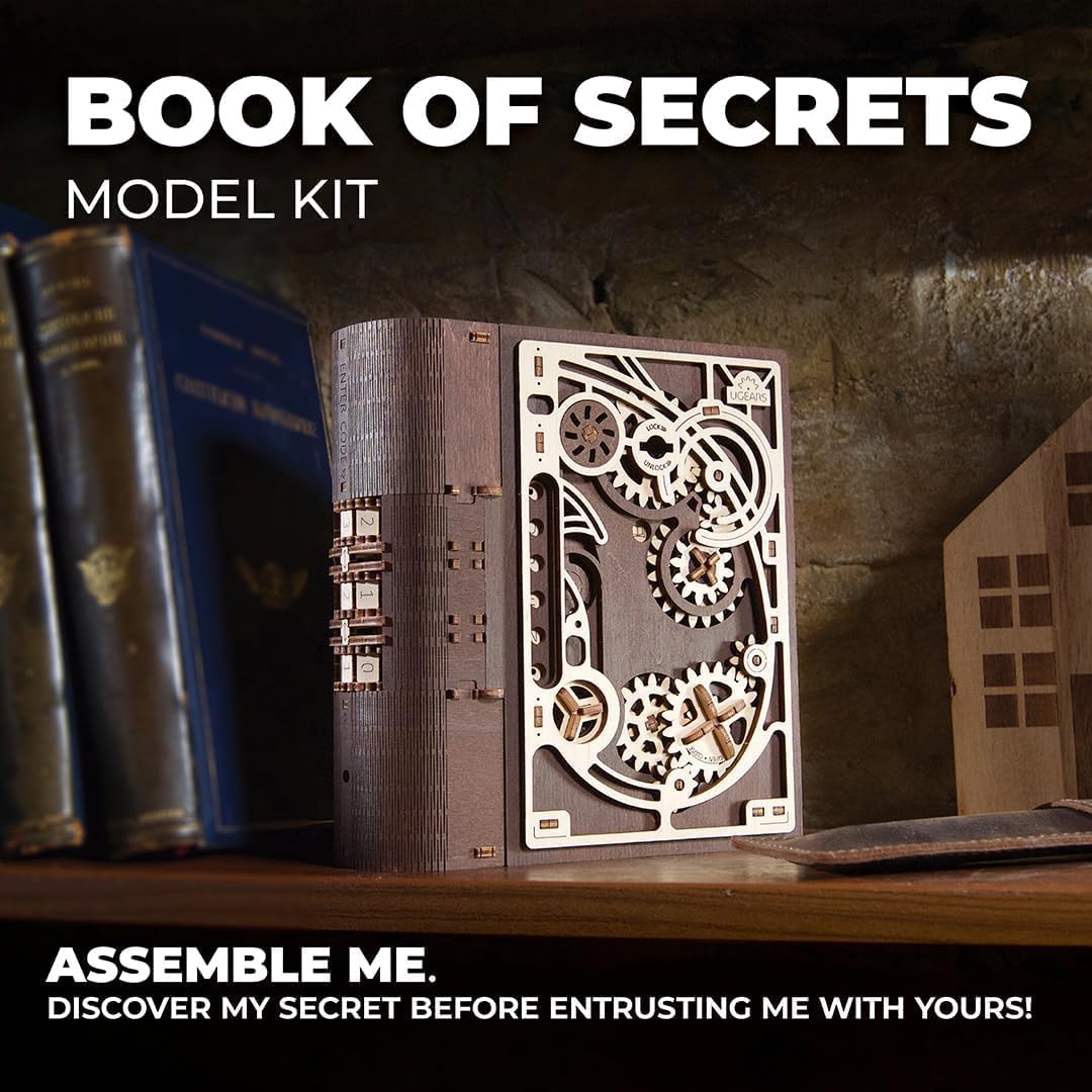 Thumbnail 6 de UGEARS Libro dei Segreti Scatola Puzzle 3D in legno steampunk (263 pezzi) con lucchetto a combinazione