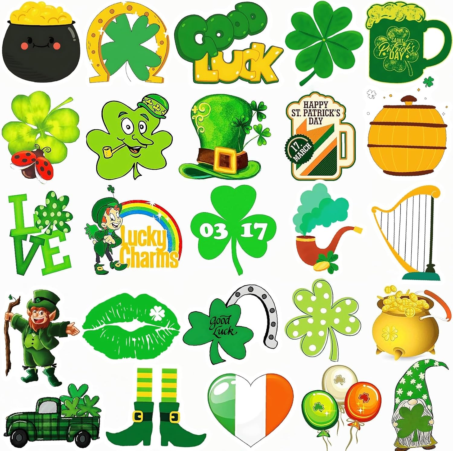 Thumbnail 2 de 300PCS St. Patrick’s Day Stickers for Kids — Waterproof Vinyl Irish Shamrock Stickers (PVC) for Water Bottles, Laptops & Crafts