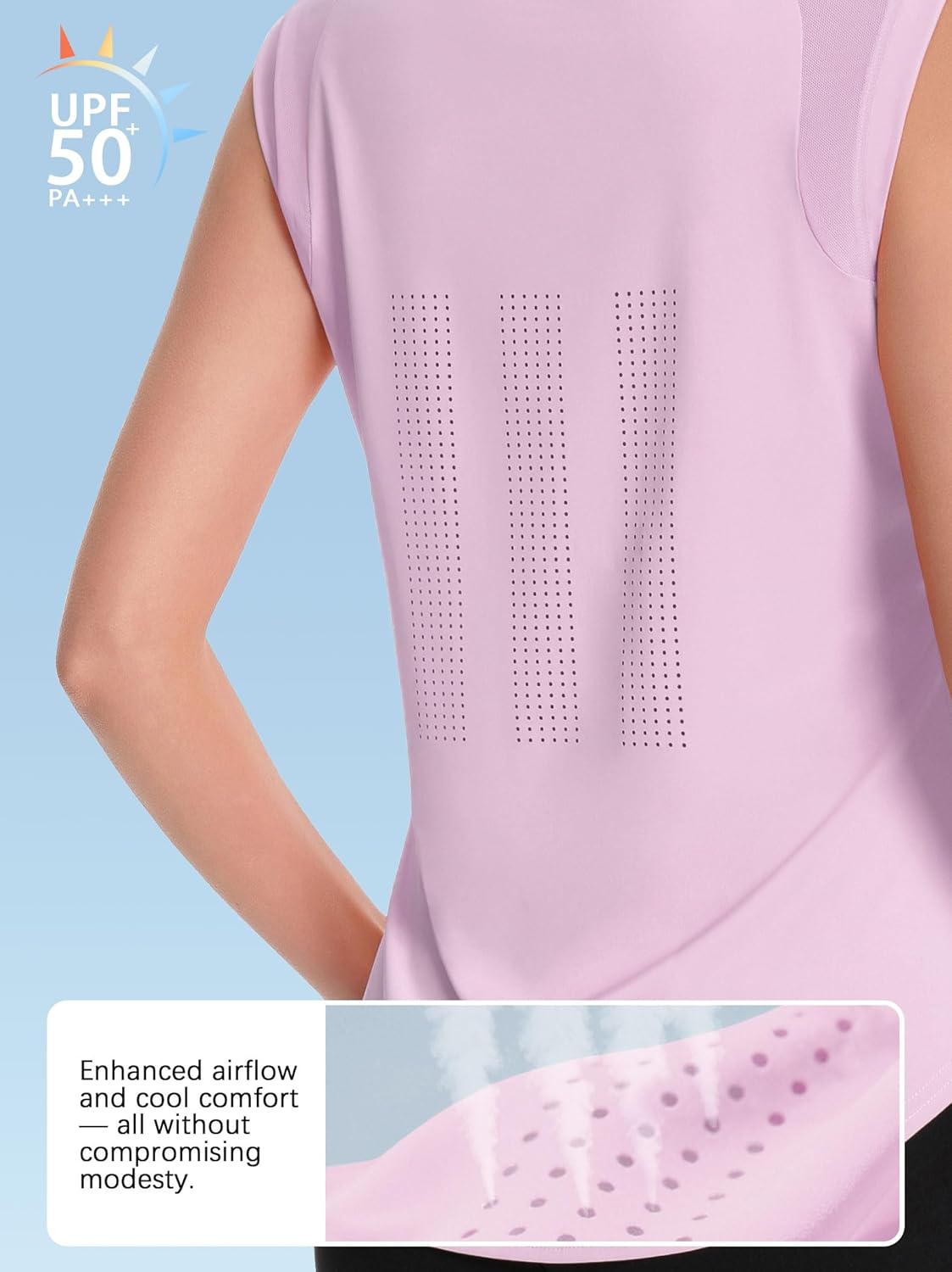 Thumbnail 4 de ANGEL CITIZ Gym Sleeveless Top for Women with UPF 50+ and Breathable Mesh