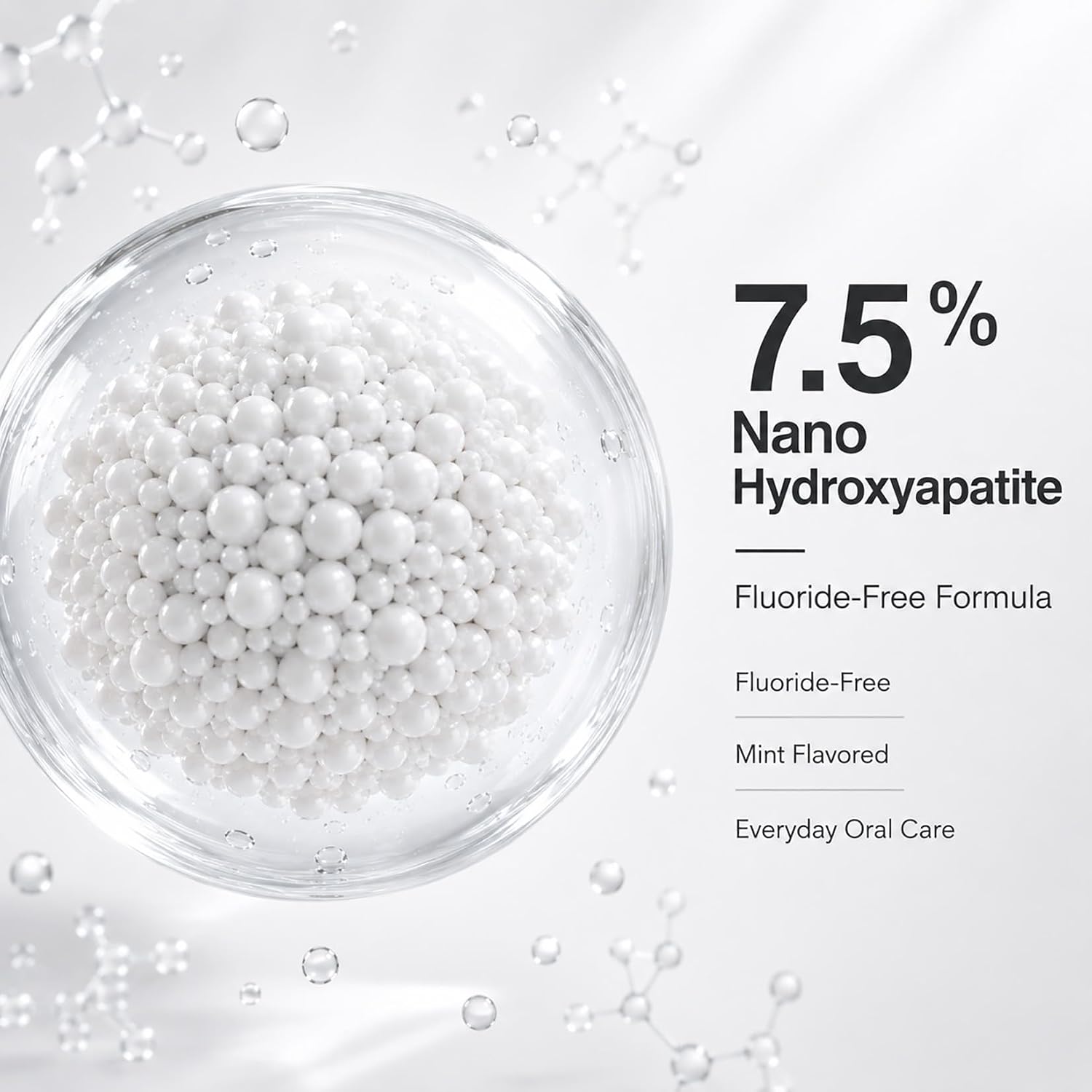 Detalle de Ayzololo 7.5% Hydroxyapatite Toothpaste for Advanced Enamel Protection — Gentle, Fluoride-Free, Fresh Mint (Pack of 2)