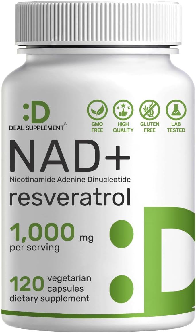 Detalle de NAD+ Resveratrol Supplement 1,000 mg