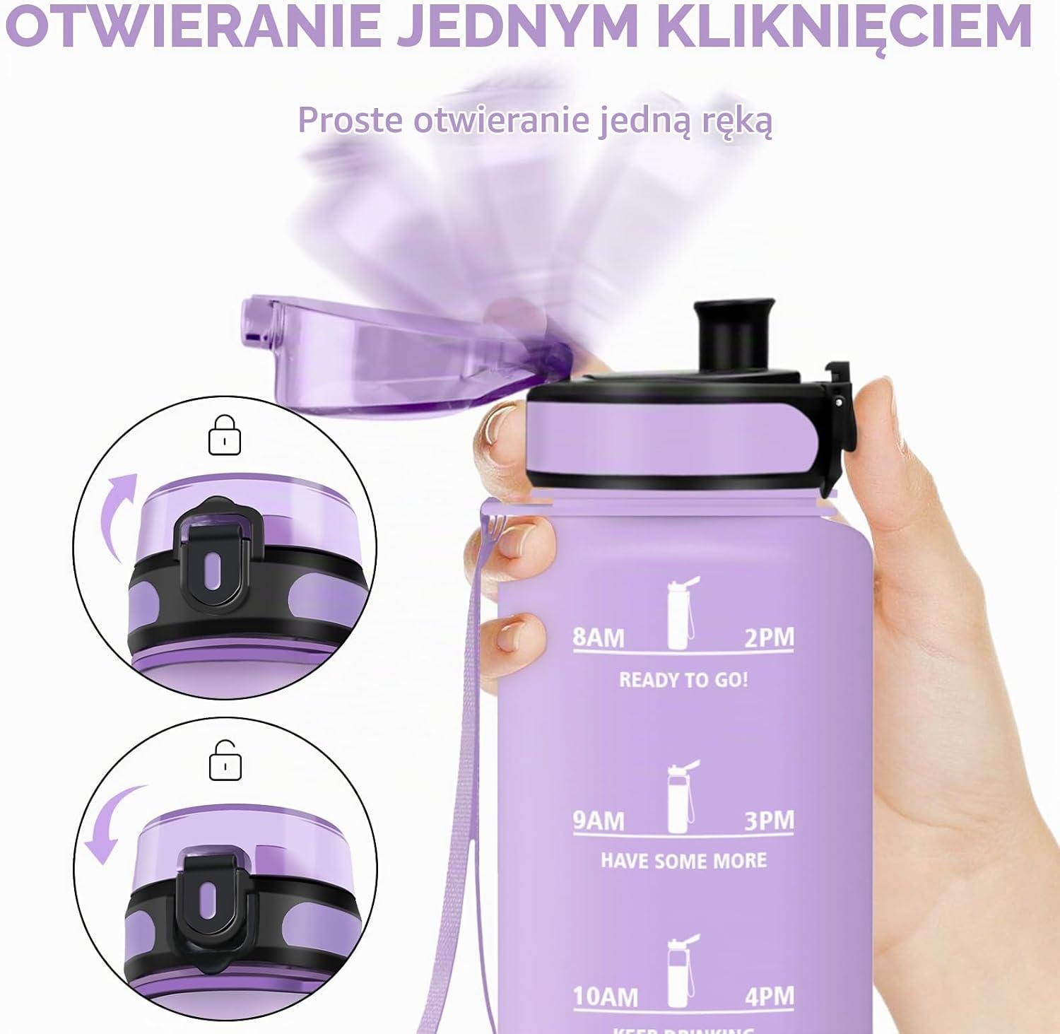 Detalle de Motswedi MO-TY-SYZYG-1500ML-M-Light-Purple-270 – butelka 1500 ml ze skalą czasu