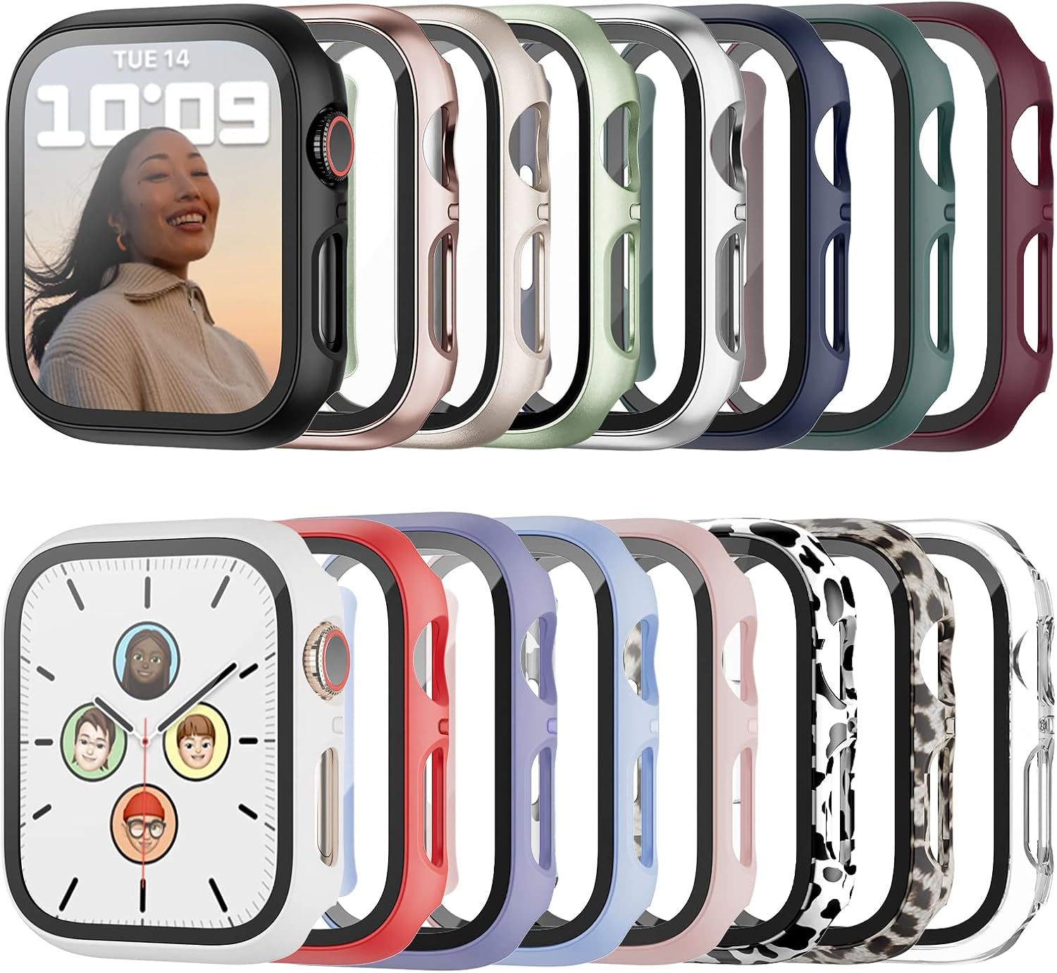 Detalle de Haojavo Apple Watch SE Series 6 5 4 Case, 40mm Tempered Glass, 16-Pack