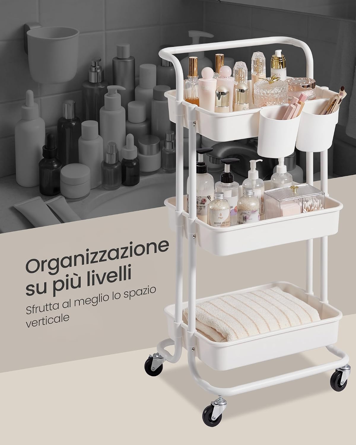 Detalle de SONGMICS Carrello Scorrevole 3 livelli