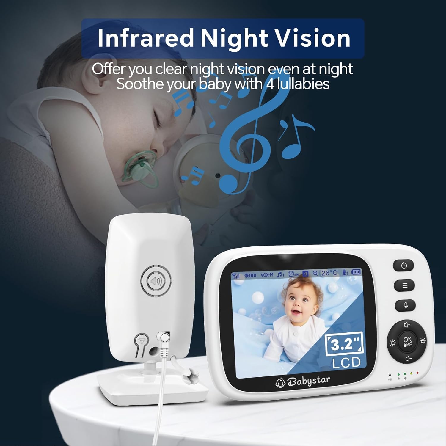 Thumbnail 2 de Babystar 3.2-Inch Wireless Baby Monitor with Camera and Night Vision