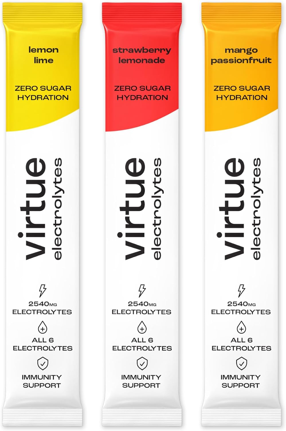 Detalle de Virtue Electrolytes hydratatiezakjes, suikervrij met 6 elektrolyten en vitamine C