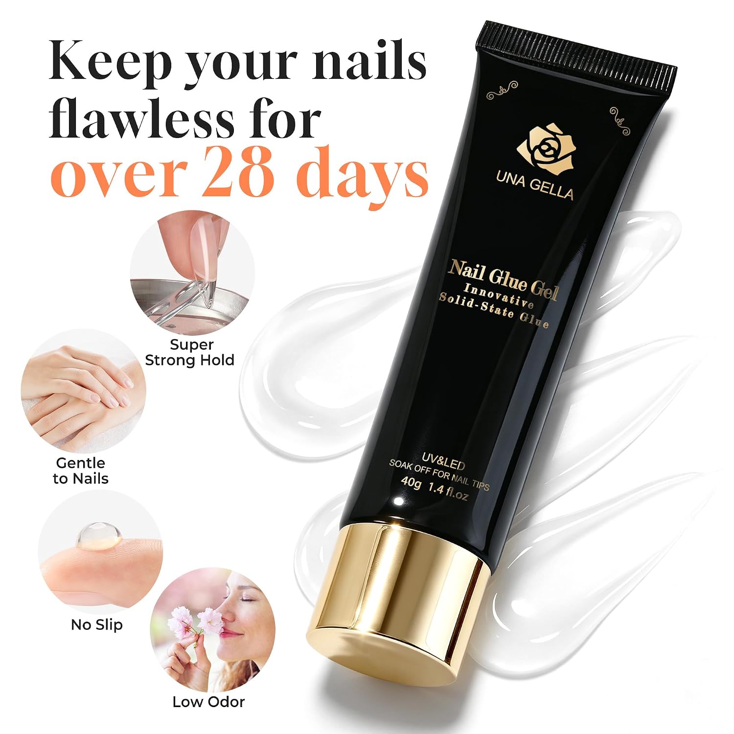 Thumbnail 2 de UNA GELLA UG-93 Solid Nail Glue Gel for Lamp-Cured Tips and Press-Ons