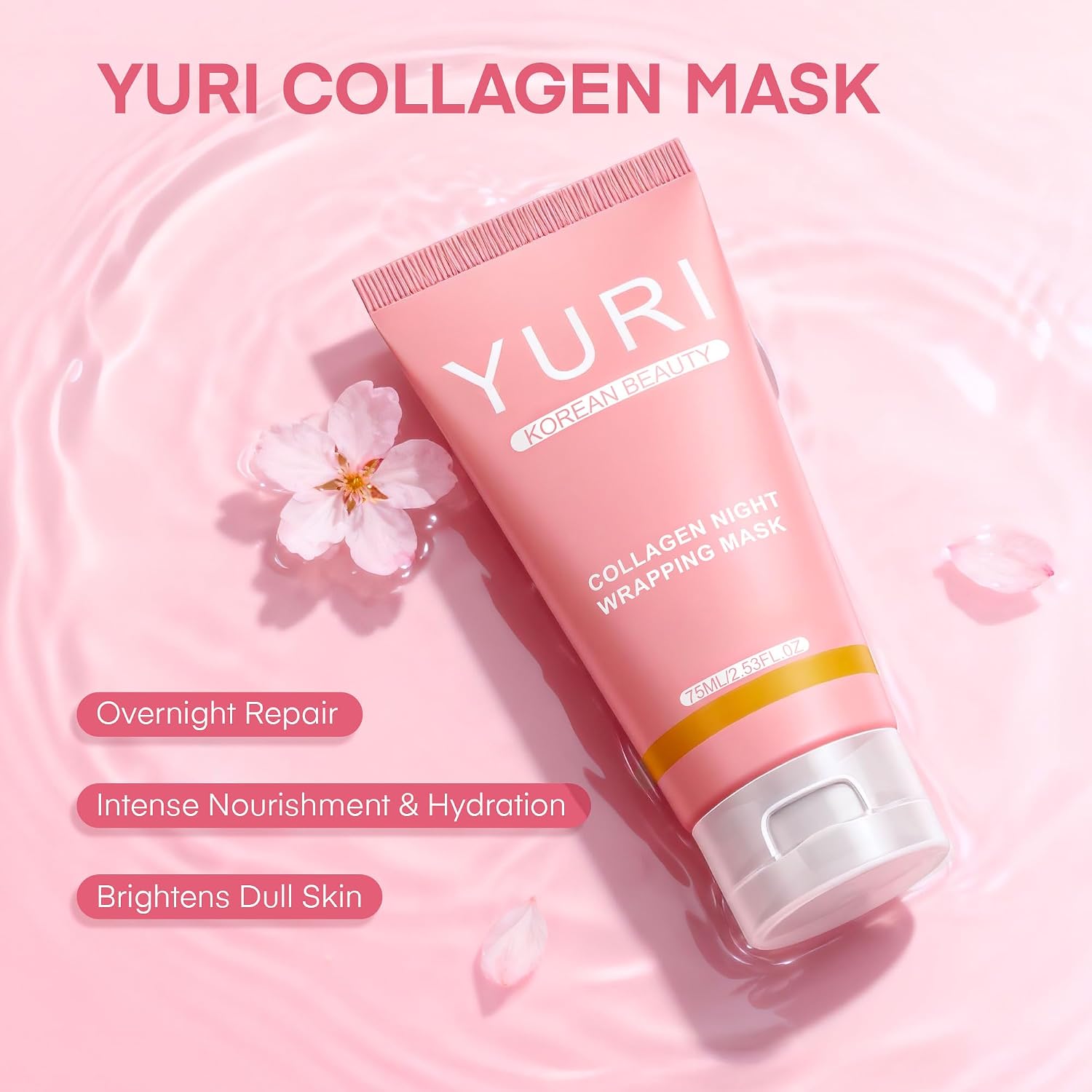 Detalle 2 de YURI Collagen Night Wrapping Mask, Overnight Peel-Off Mask, 2.53 fl oz