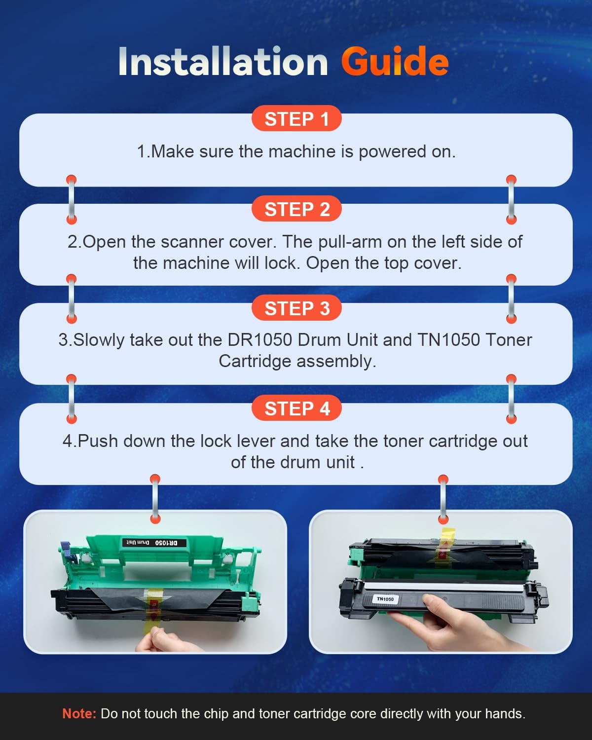 Thumbnail 4 de Skydo DR1050 tamburo compatibile DR-1050 nero per Brother (TN-1050) per HL e DCP/MFC selezionati