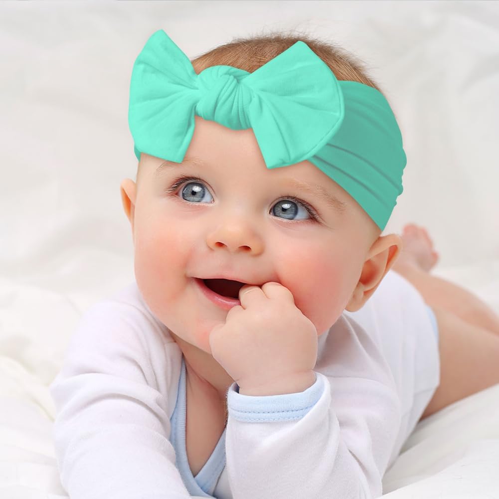 Detalle 2 de Aolso Baby Girl Headbands (10-pack) with bows – newborn to toddler hair accessories