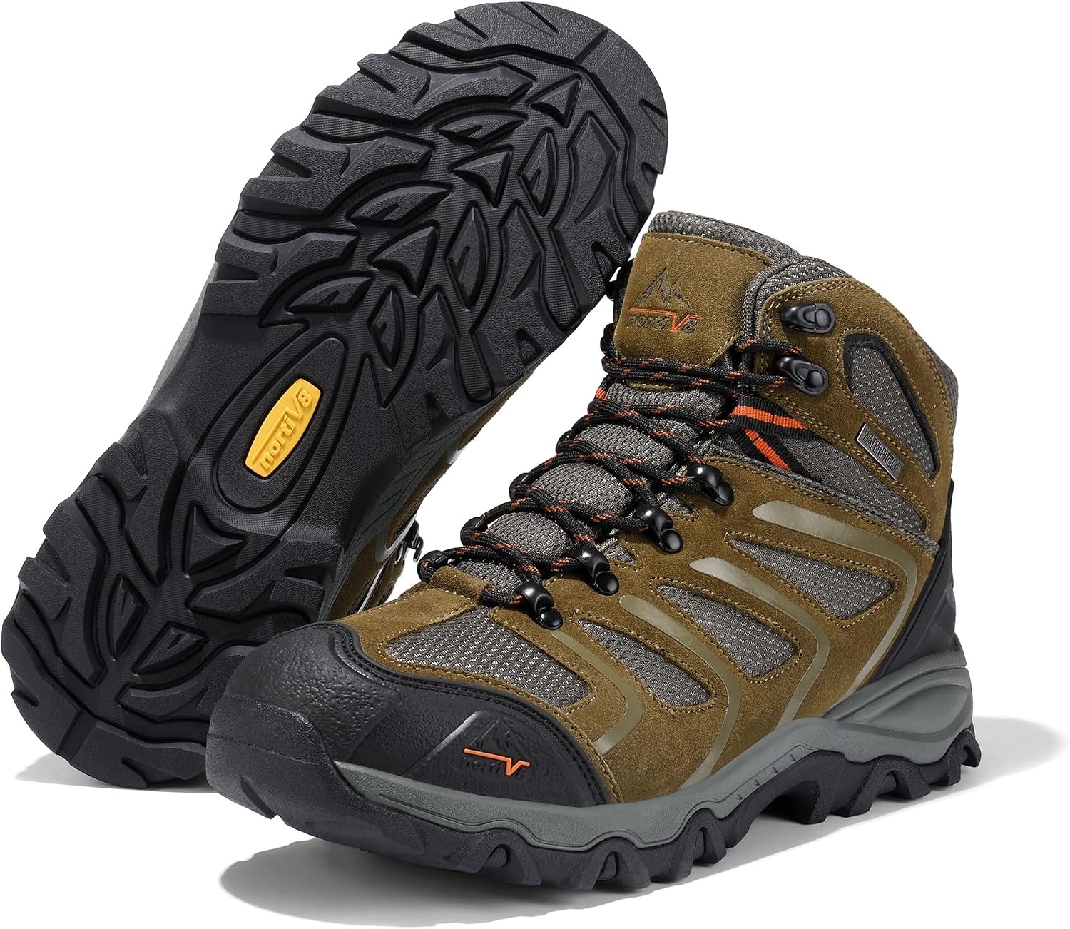 Detalle 2 de NORTIV 8 Armadillo Men’s Waterproof Hiking Boots — Lightweight, Cushioned, Grippy Outsole