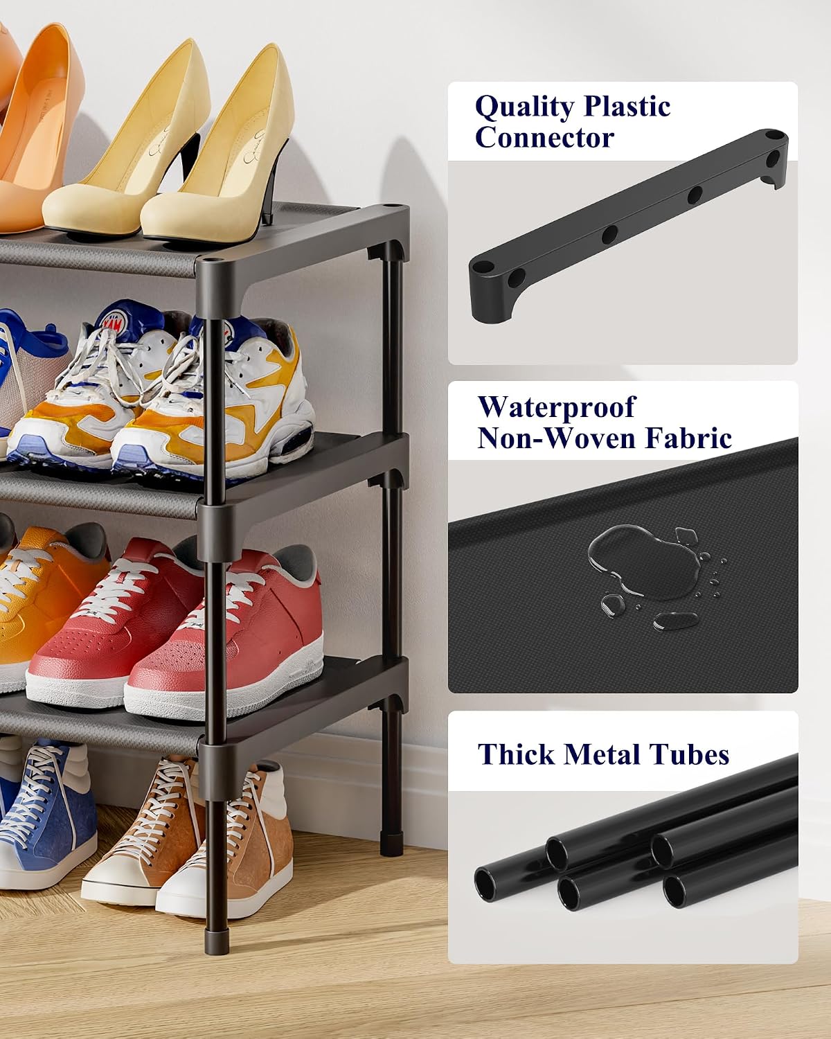 Detalle 2 de Kitsure Shoe Rack 27.5" 3-Tier
