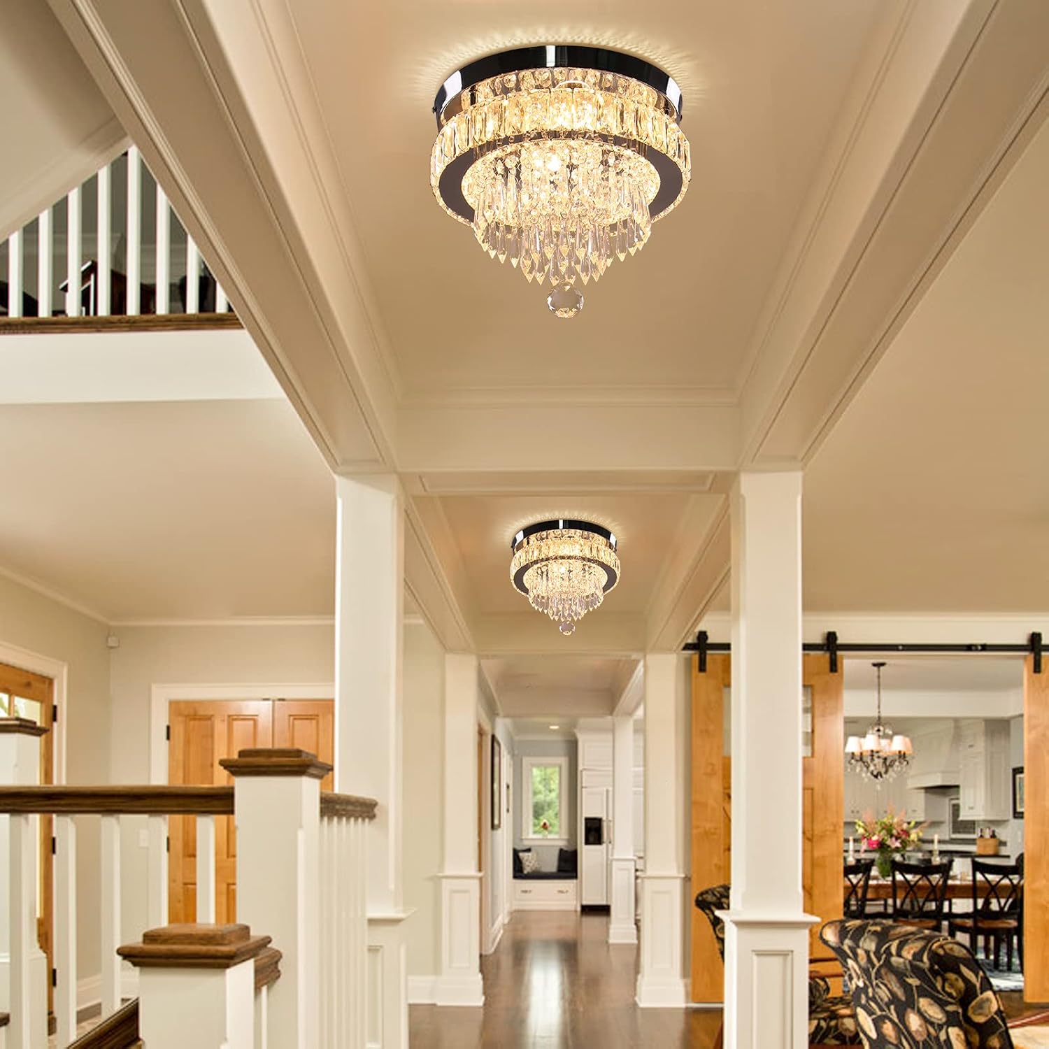 Thumbnail 6 de Finktonglan CL300-V 11.8-Inch Crystal LED Flush-Mount Ceiling Light with Remote