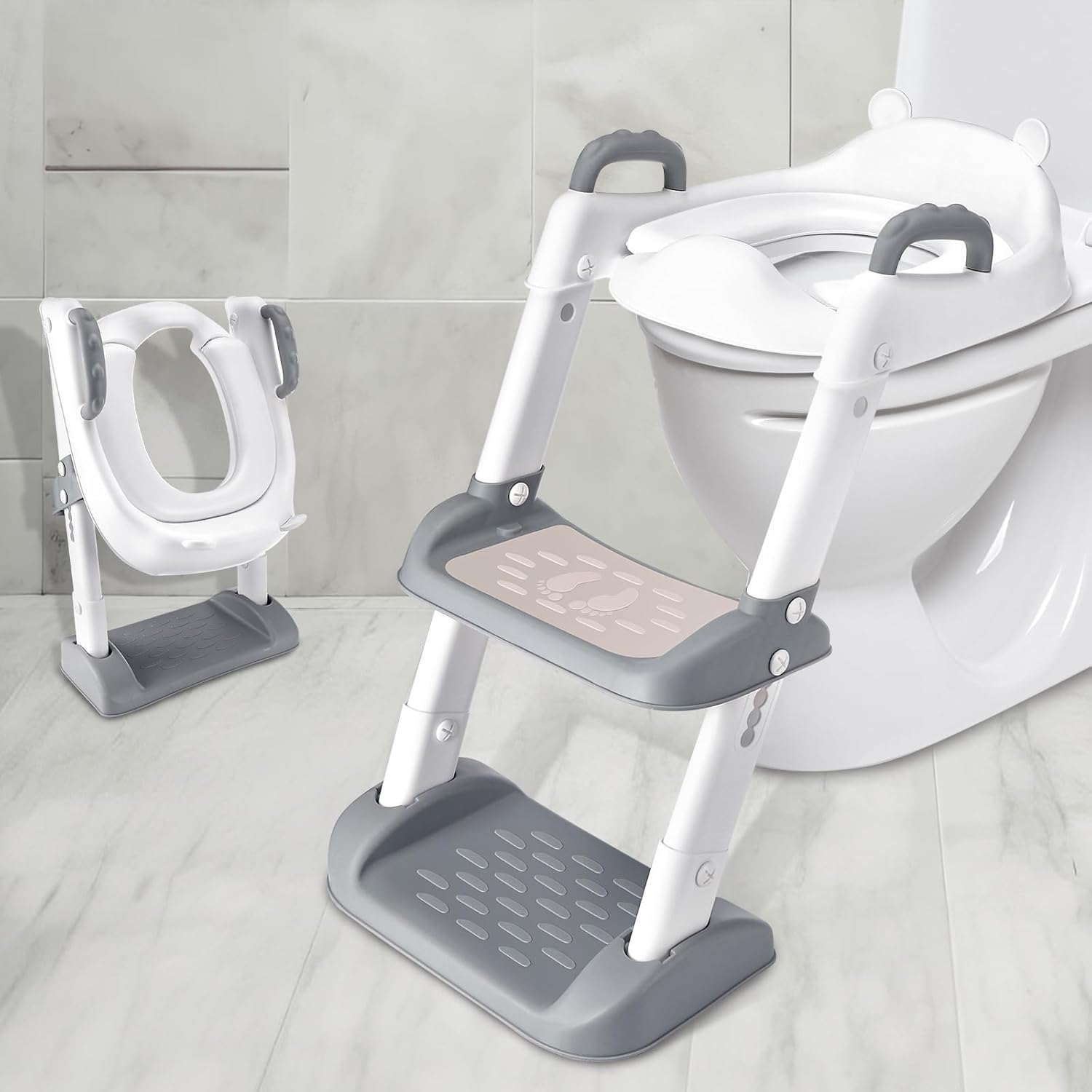 Kinder-Toilettensitz mit Treppe, bis 180 Pfund