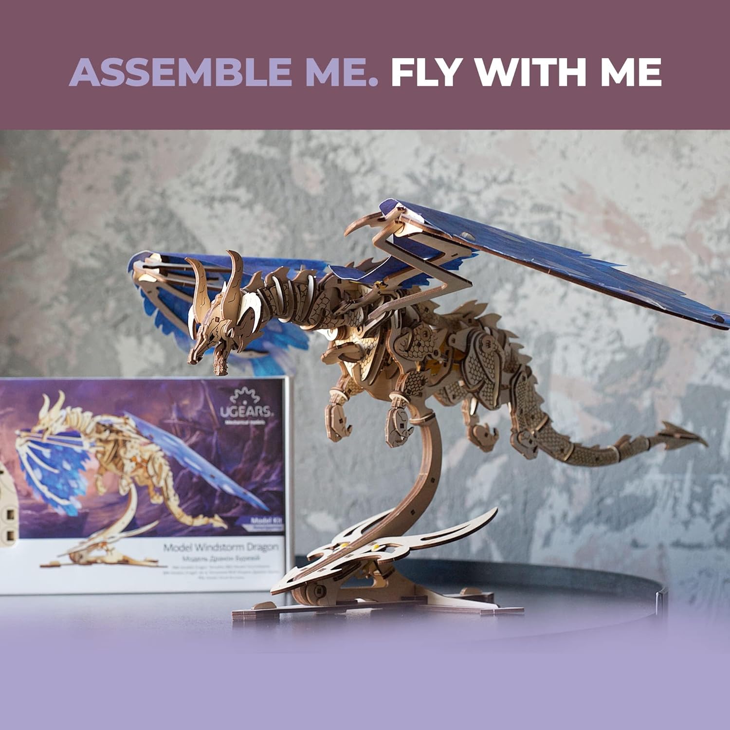 Thumbnail 6 de UGEARS Windstorm Dragon 3D Mechanical Wooden Puzzle Kit for Adults