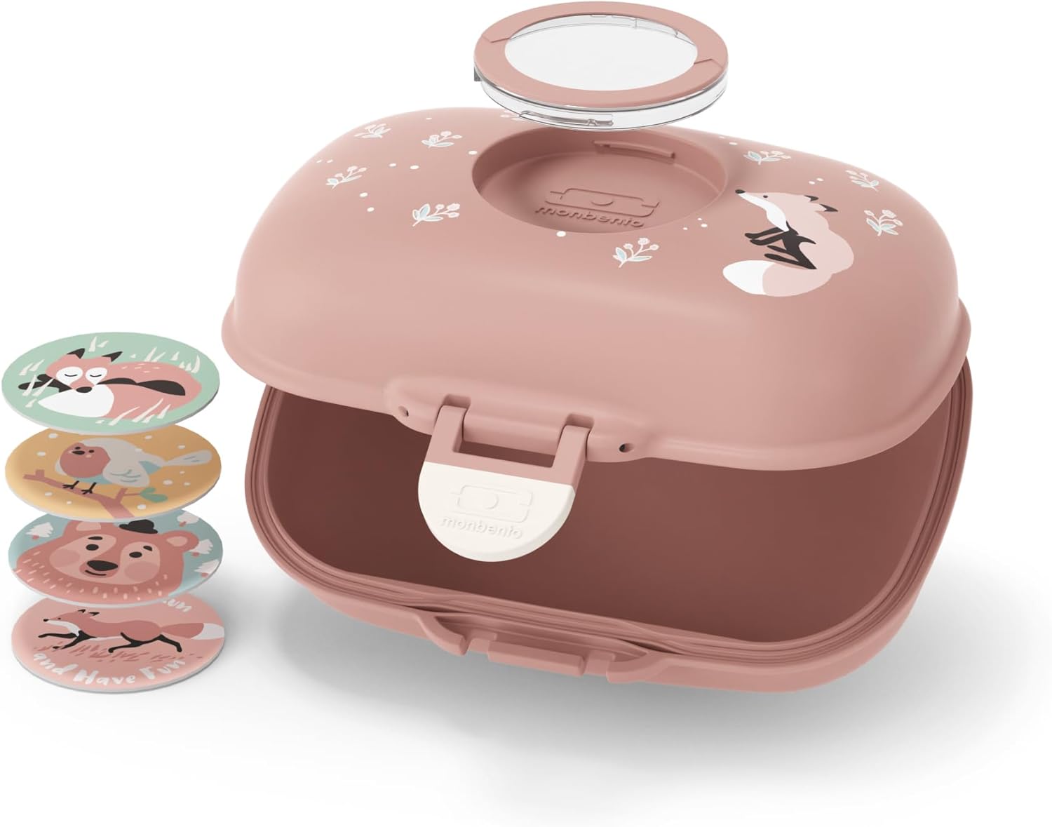 Detalle de monbento MB Gram Fox Cannelle – Boîte à Goûter enfant 0,6 L, étanche et personnalisable