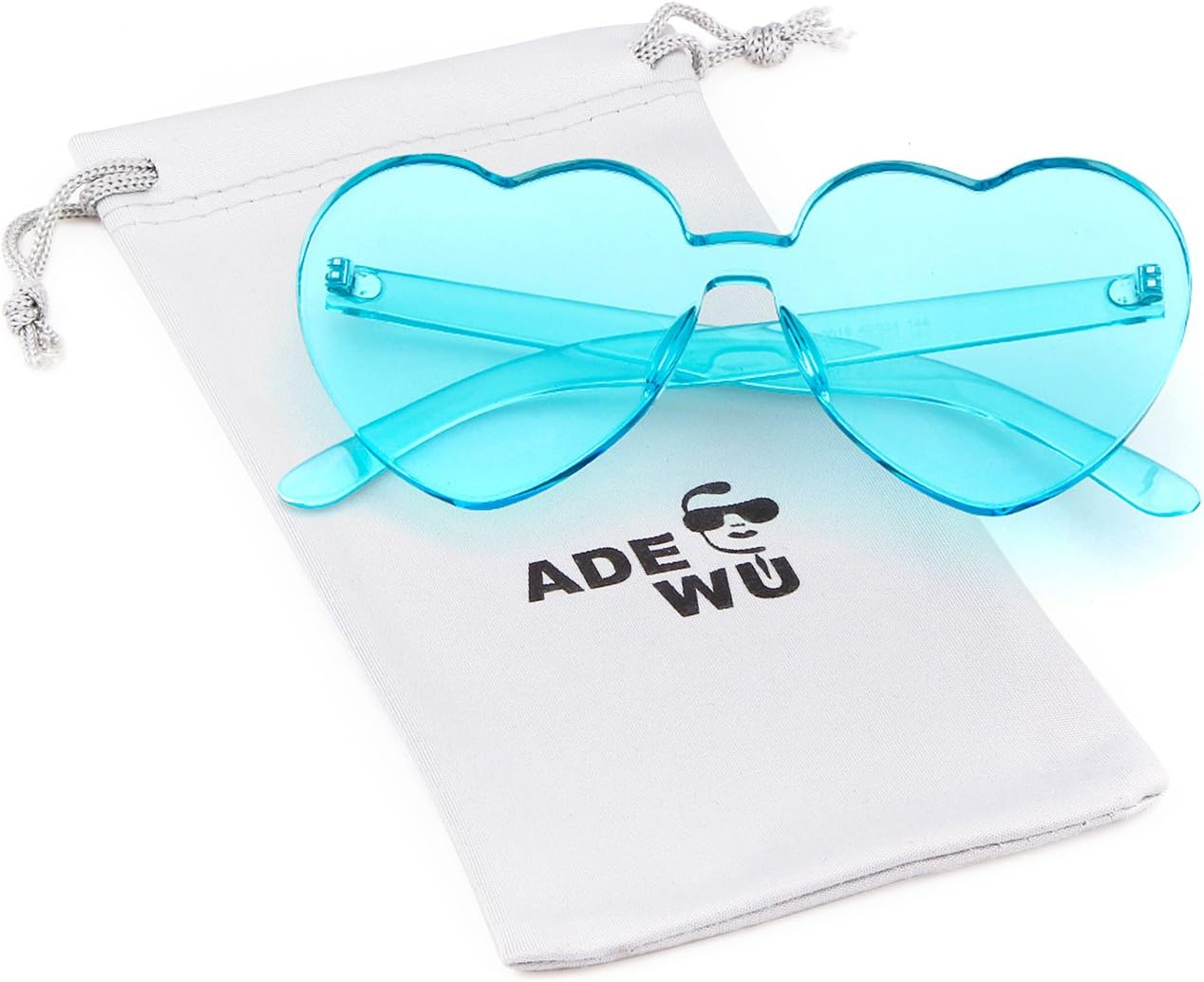 Thumbnail 6 de ADEWU Lunettes de soleil sans monture en forme de cœur – Lunettes candy color pour filles