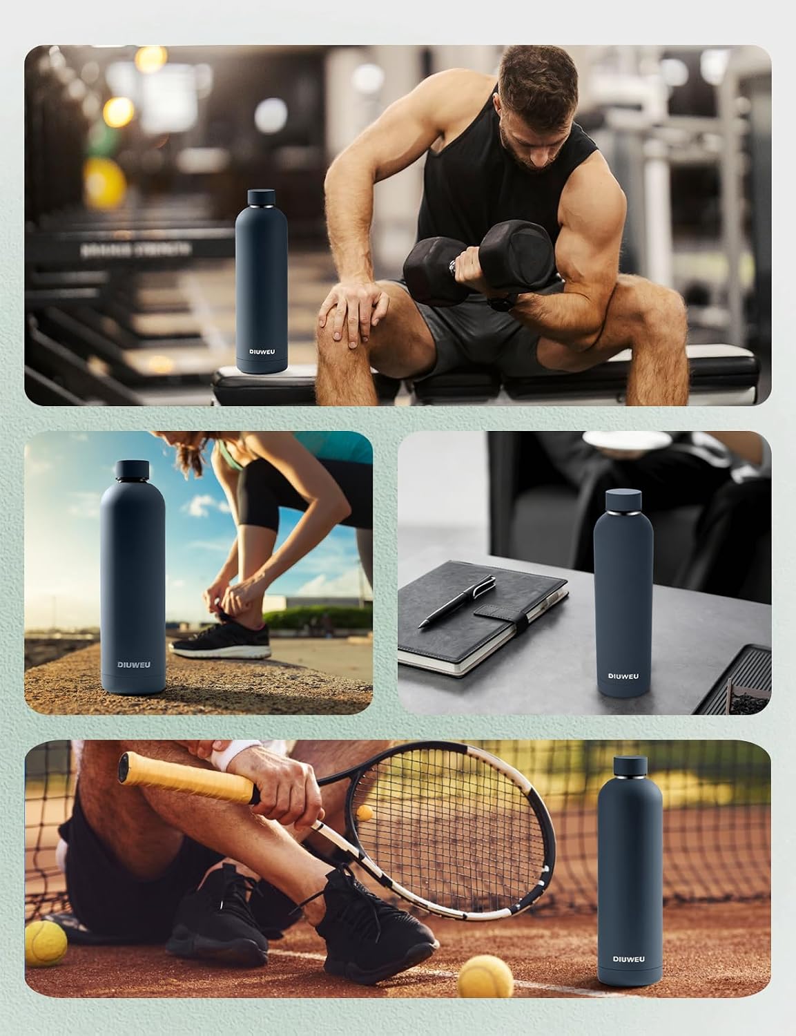 Thumbnail 5 de DIUWEU Stainless Steel Water Bottle 750ml