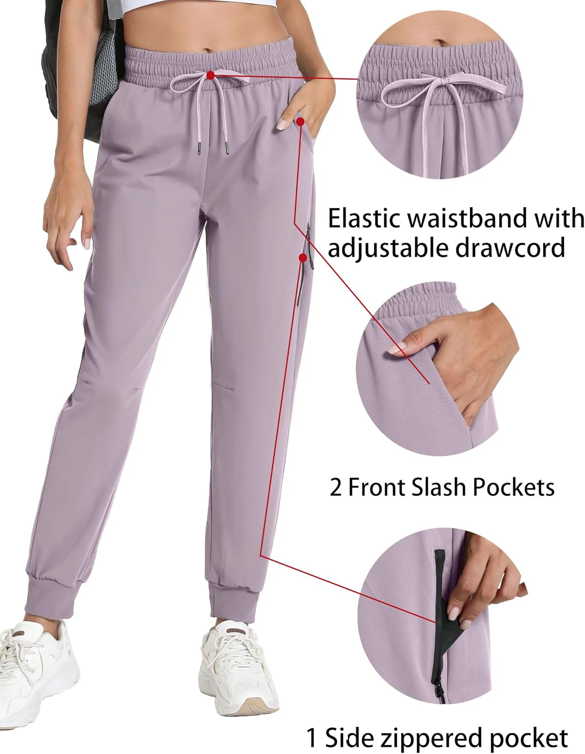 Detalle 1 de XINGPAOZHE Women's Hiking Joggers, Lightweight