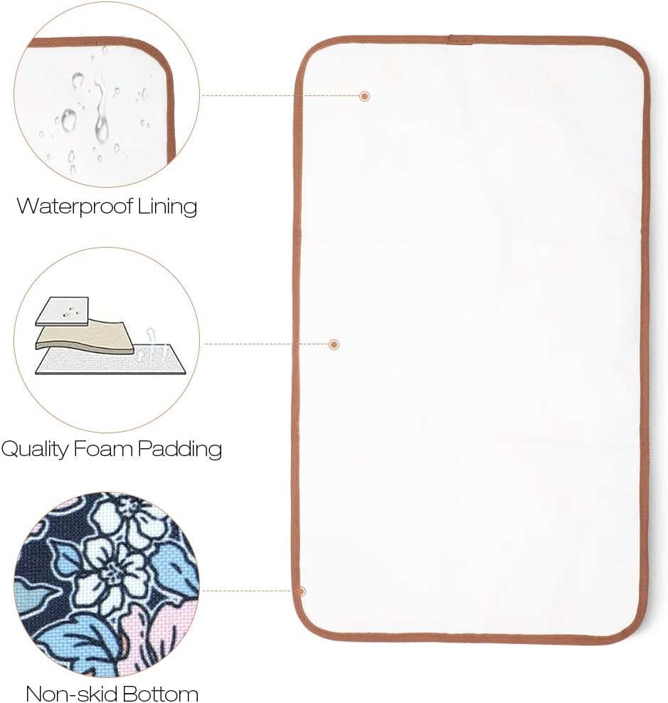 Detalle de Lekebaby Foldable Baby Change Mat – Portable Travel Changing Mat with Flower Cartoon Design