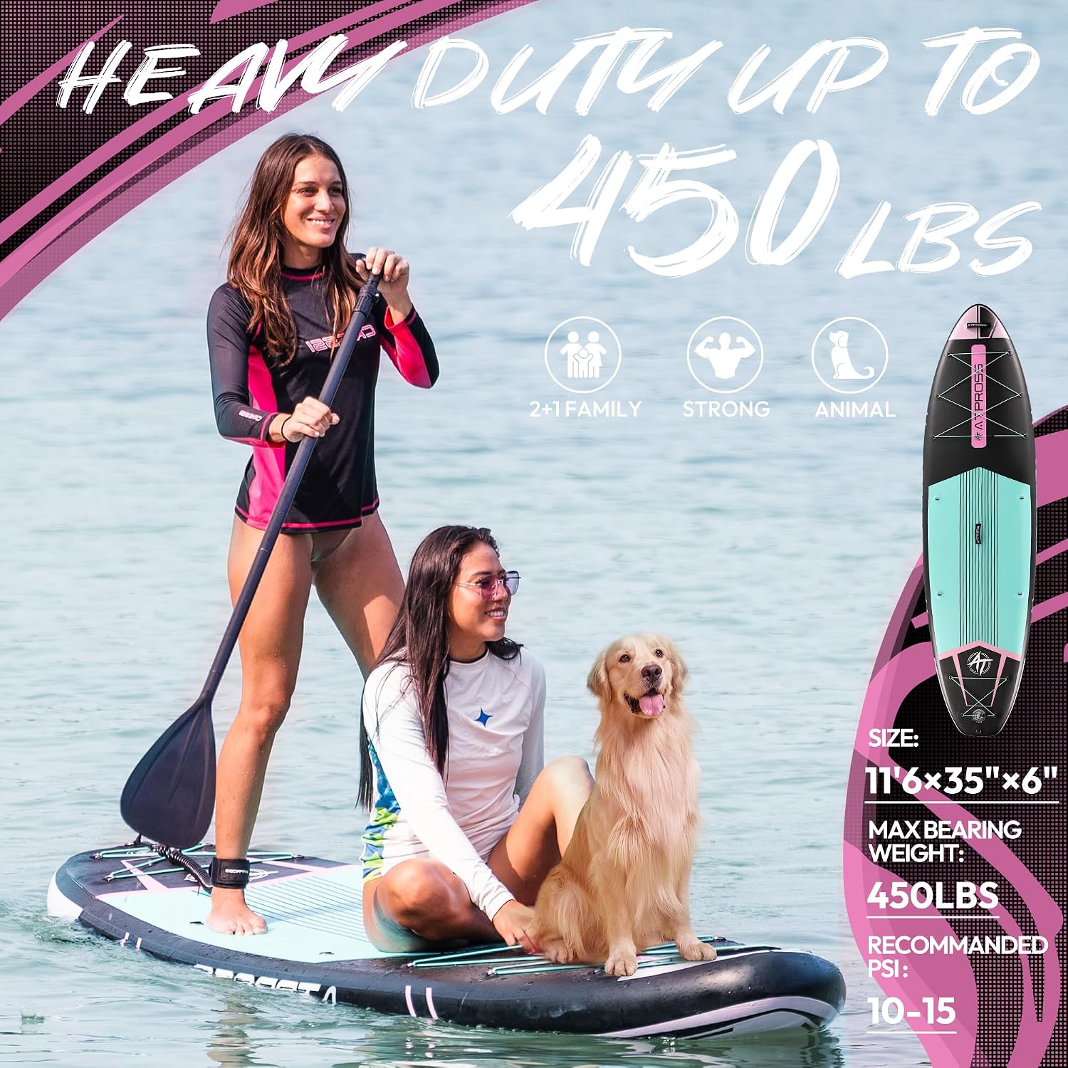 Detalle 2 de ATPROSS 11'6" x 35" Inflatable Paddle Board with Premium Accessories Kit