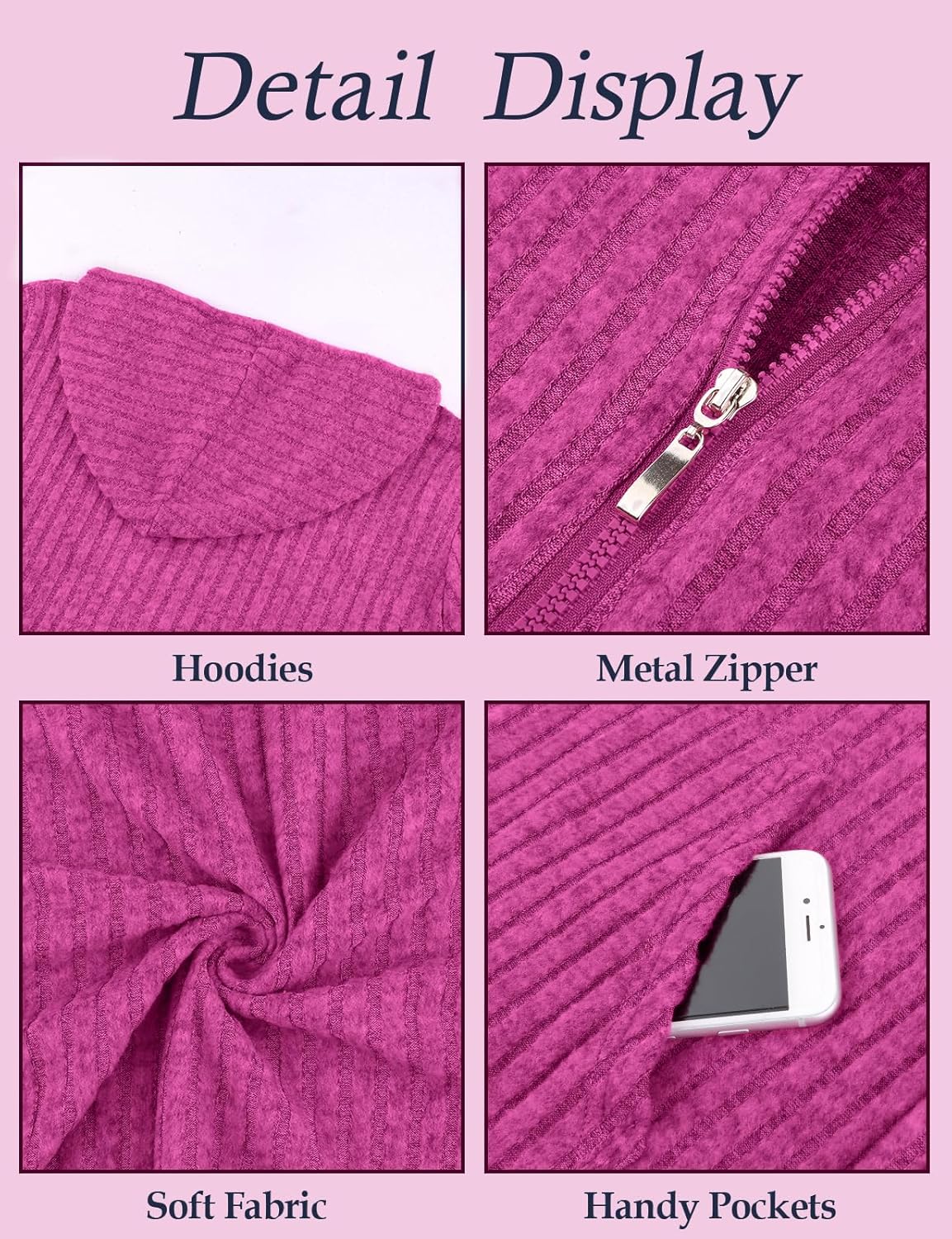 Thumbnail 4 de Flikity Zip Hoodie Damen mit Kapuze – Reißverschluss-Sweatjacke im Basic-Look