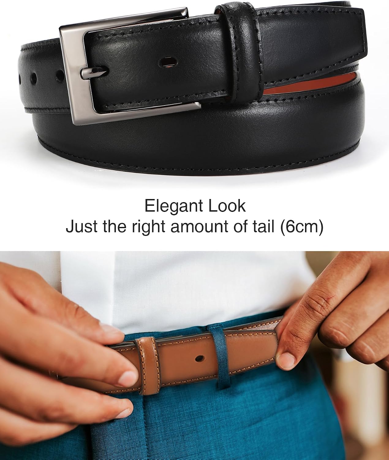 Thumbnail 3 de CHAOREN men’s genuine leather belts (1 1/8 inch) for suits, business and casual jeans