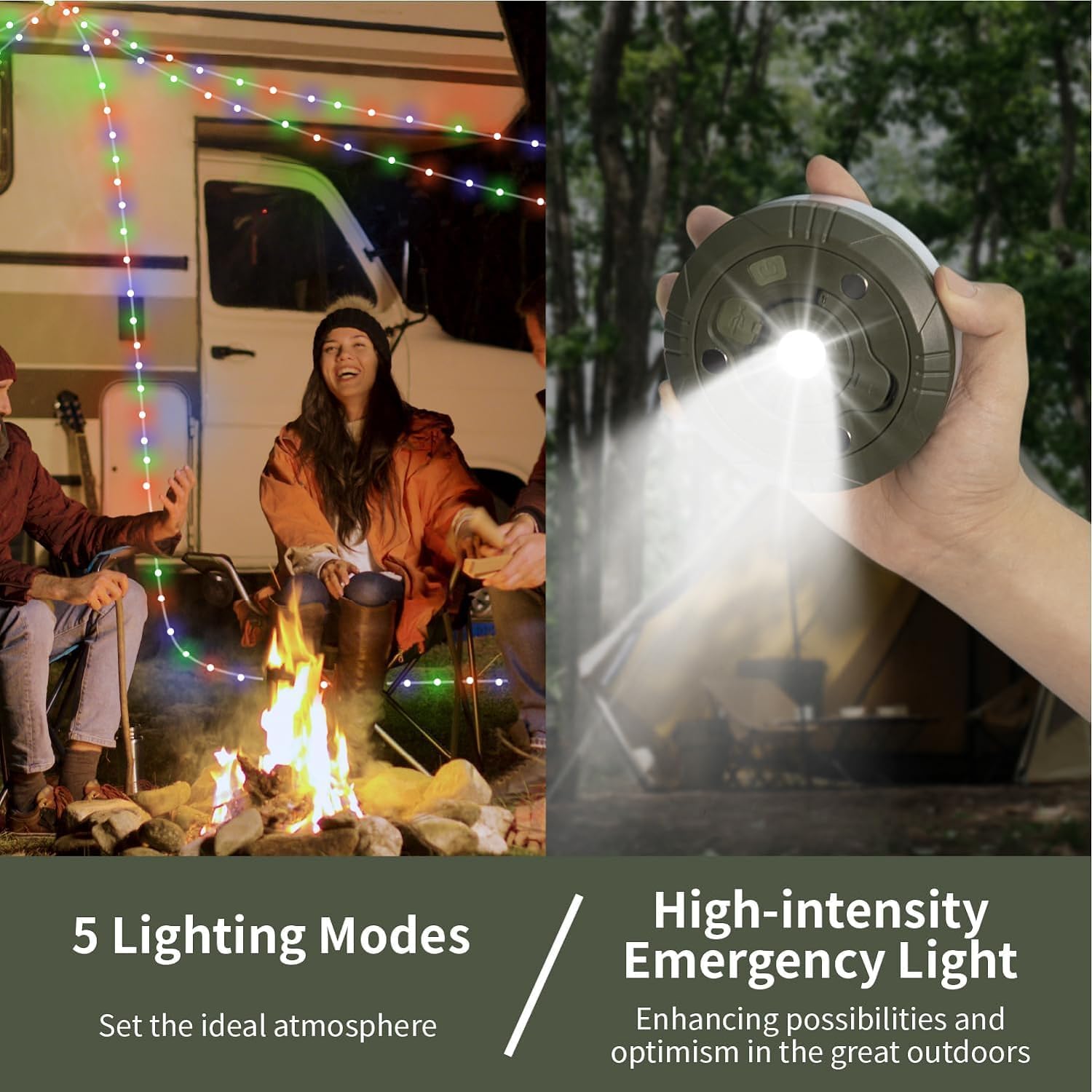 Thumbnail 3 de HAMLITE Camping Light String (Rechargeable Battery) – 20m RGB fairy lights reel, tent & outdoor decor