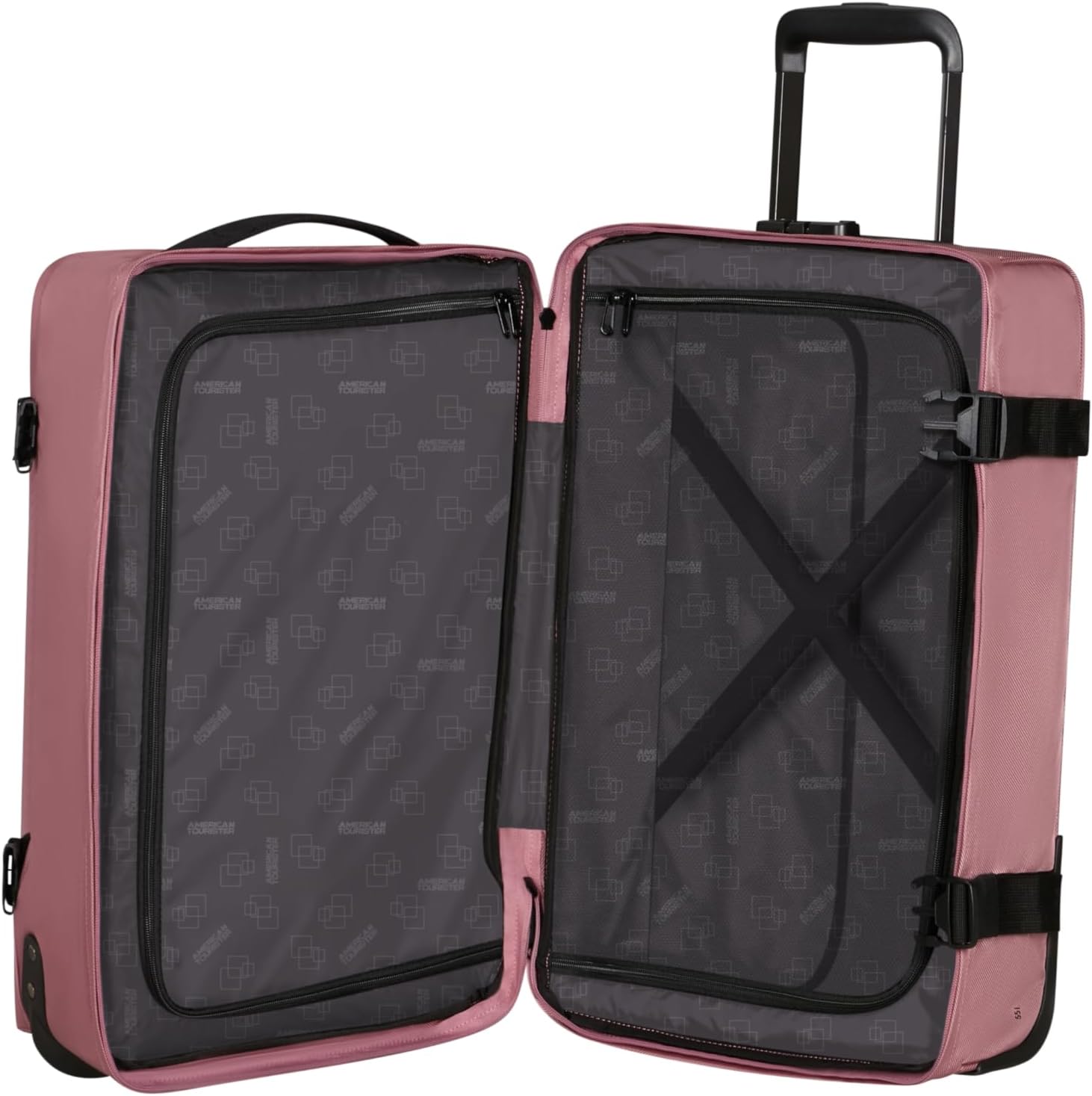 Detalle de American Tourister Urban Track Reisetasche 55 cm, 55 L – Rosa (Lilac Pink) mit 2 Rollen