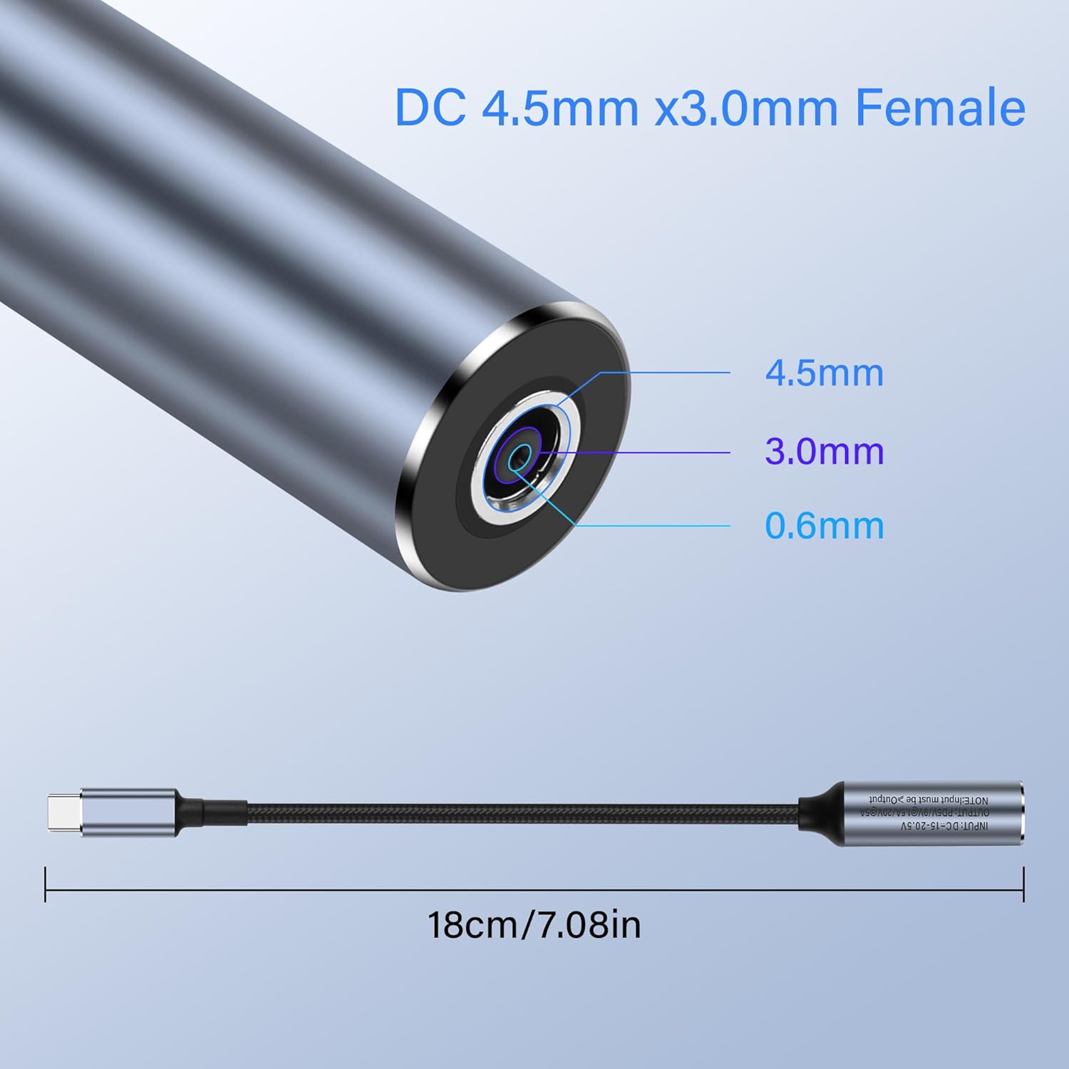 Thumbnail 5 de SinLoon PD 100W DC4530 to USB-C Cable: 18cm PD Aware Power Delivery for mobile, tablet and laptop charging