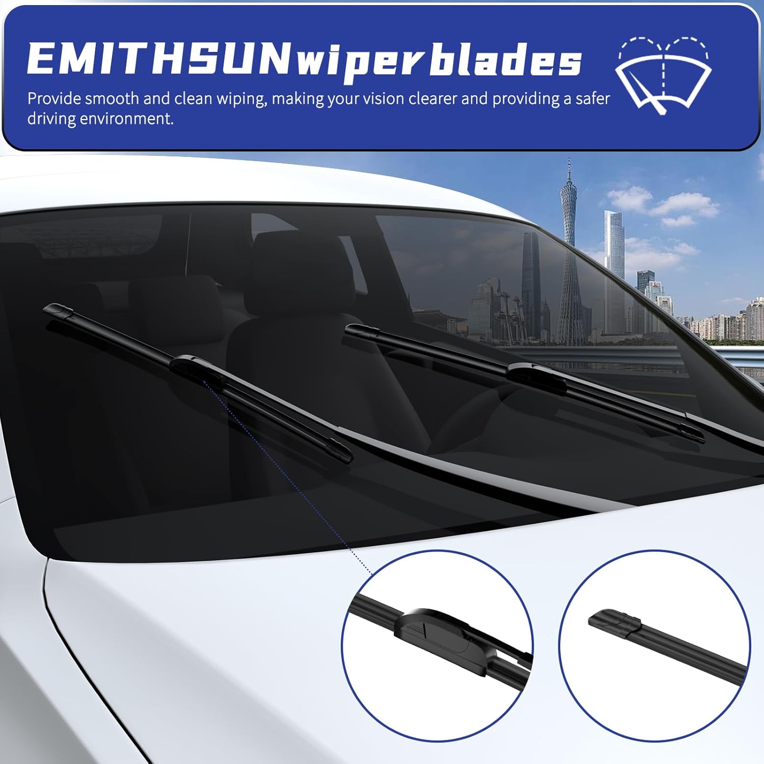 Thumbnail 4 de EMITHSUN 26 + 16 in windshield wipers set