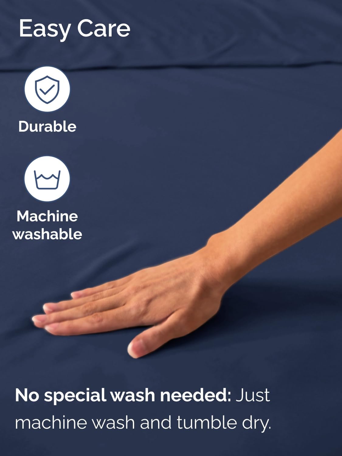 Thumbnail 4 de Extra Deep Queen Fitted Sheet by CGK Unlimited — Navy Blue, 18–24" Deep Pockets