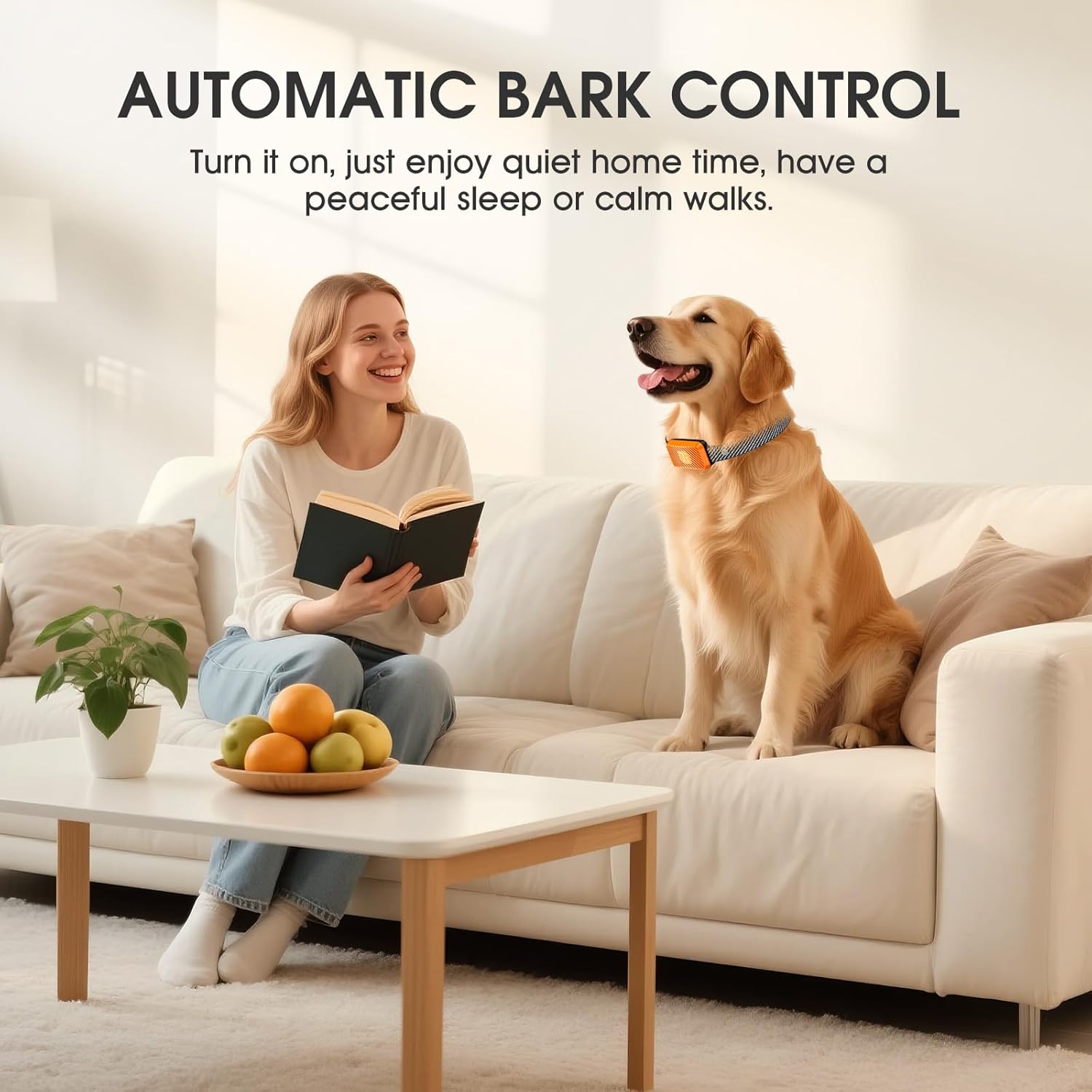 Thumbnail 6 de KJKZO Smart Bark Collar (Rechargeable, Waterproof IP67) with 7 Sensitivity Levels for Small to Large Dogs — Neon Orange
