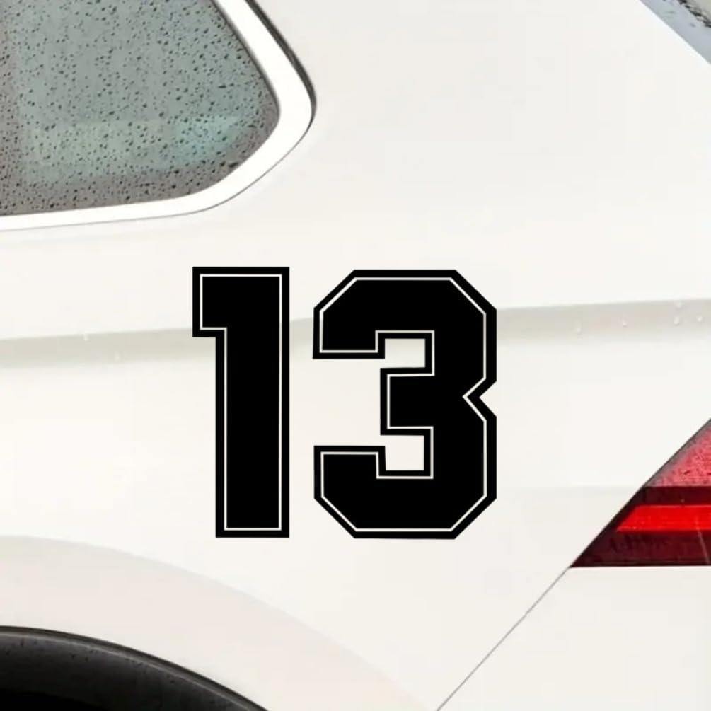 Detalle de AZ98 Racing Number 13 Vinyl Car Sticker (Pack of 2) 14 x 13 cm