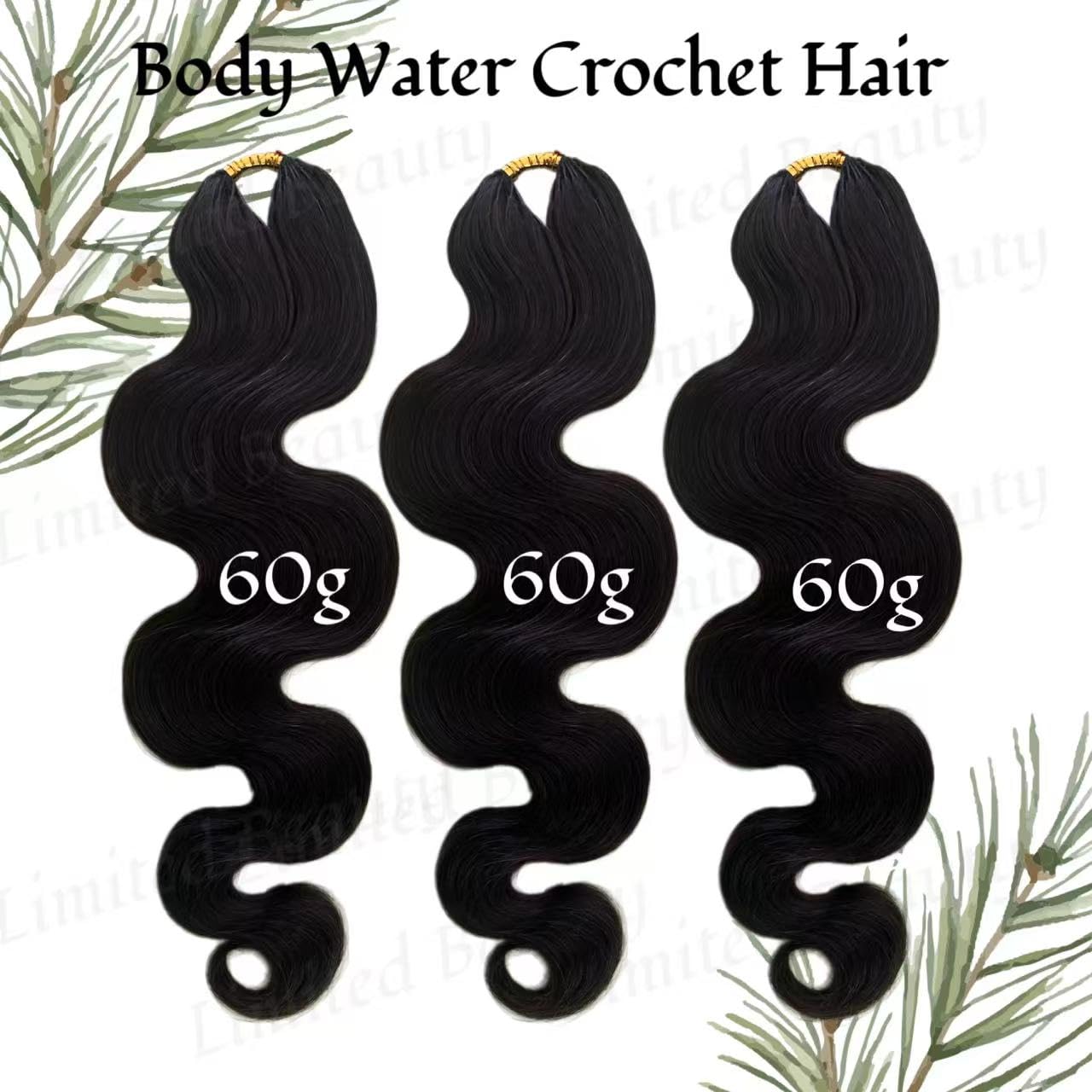 Detalle 2 de Body Wave Feather Crochet Human Hair Extensions - 2 Pack, 16 inch, 120g