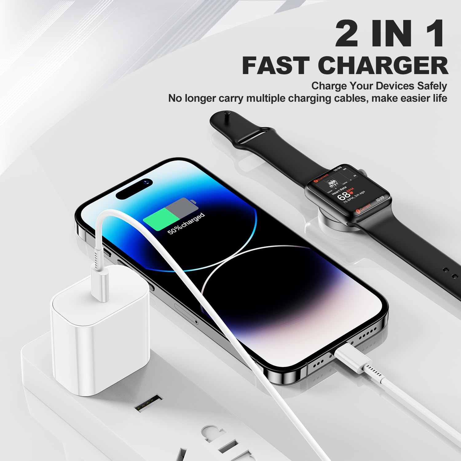 Detalle 2 de Magnetic 2‑in‑1 USB‑C Charger Cable 6ft