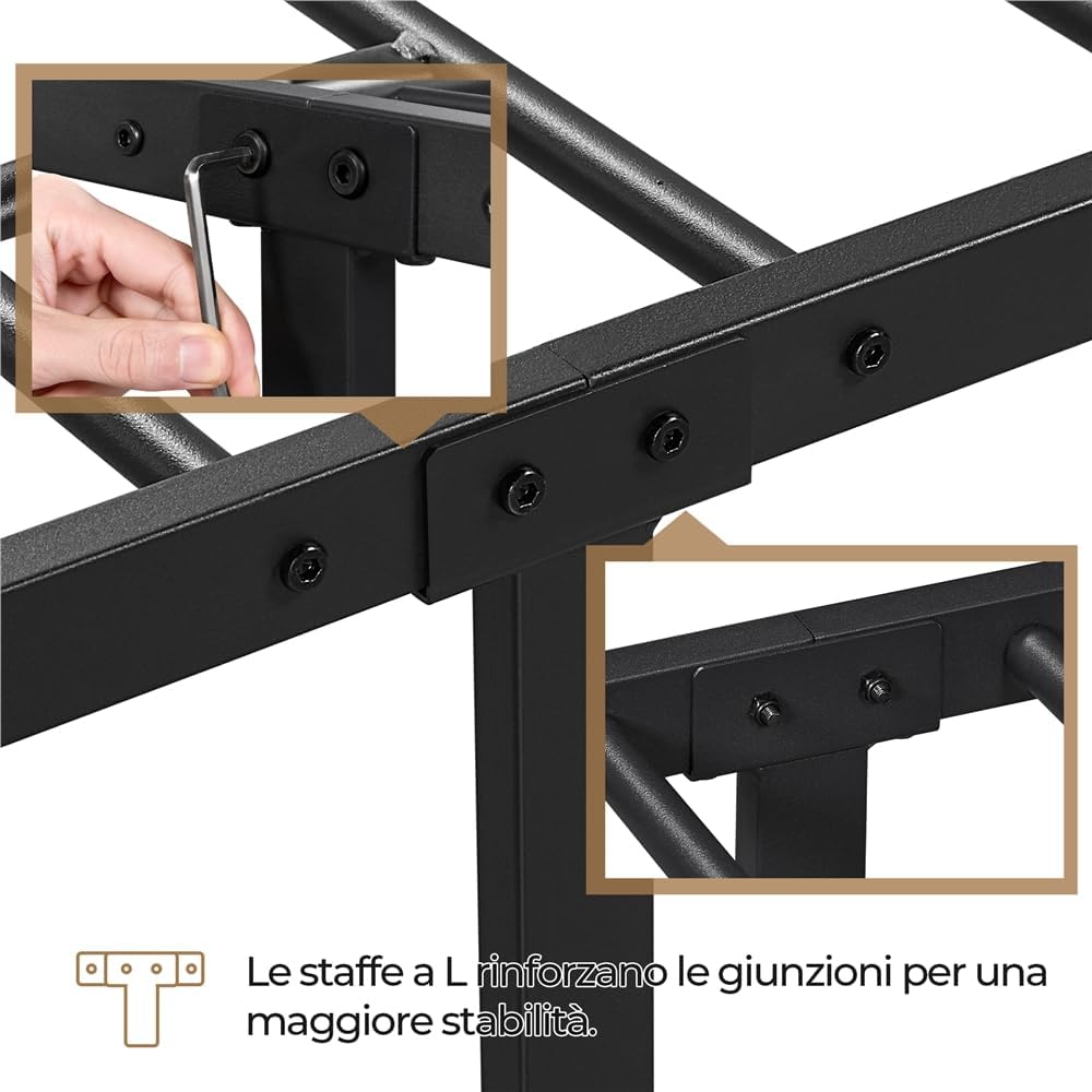 Detalle de Yaheetech Struttura Letto Singolo in Ferro 90 × 200 cm con Testiera a Forma di Nuvole e Spazio Aggiuntivo