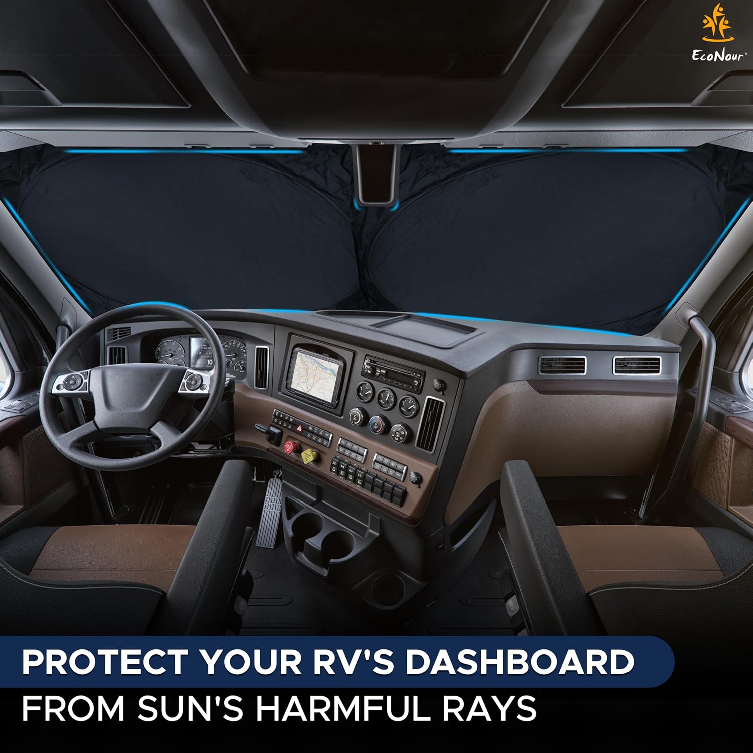 Detalle 2 de EcoNour RV windshield sunshade 240T nylon