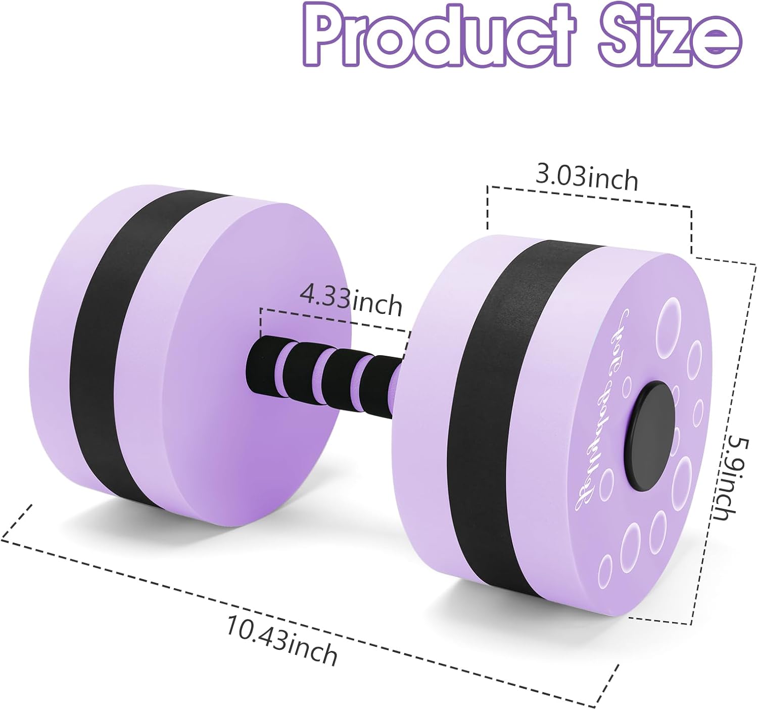 Detalle de Jellydog Aquatic Exercise Dumbbells (2-Pack) – EVA Foam Water Ring Dumbbells for Pool Fitness