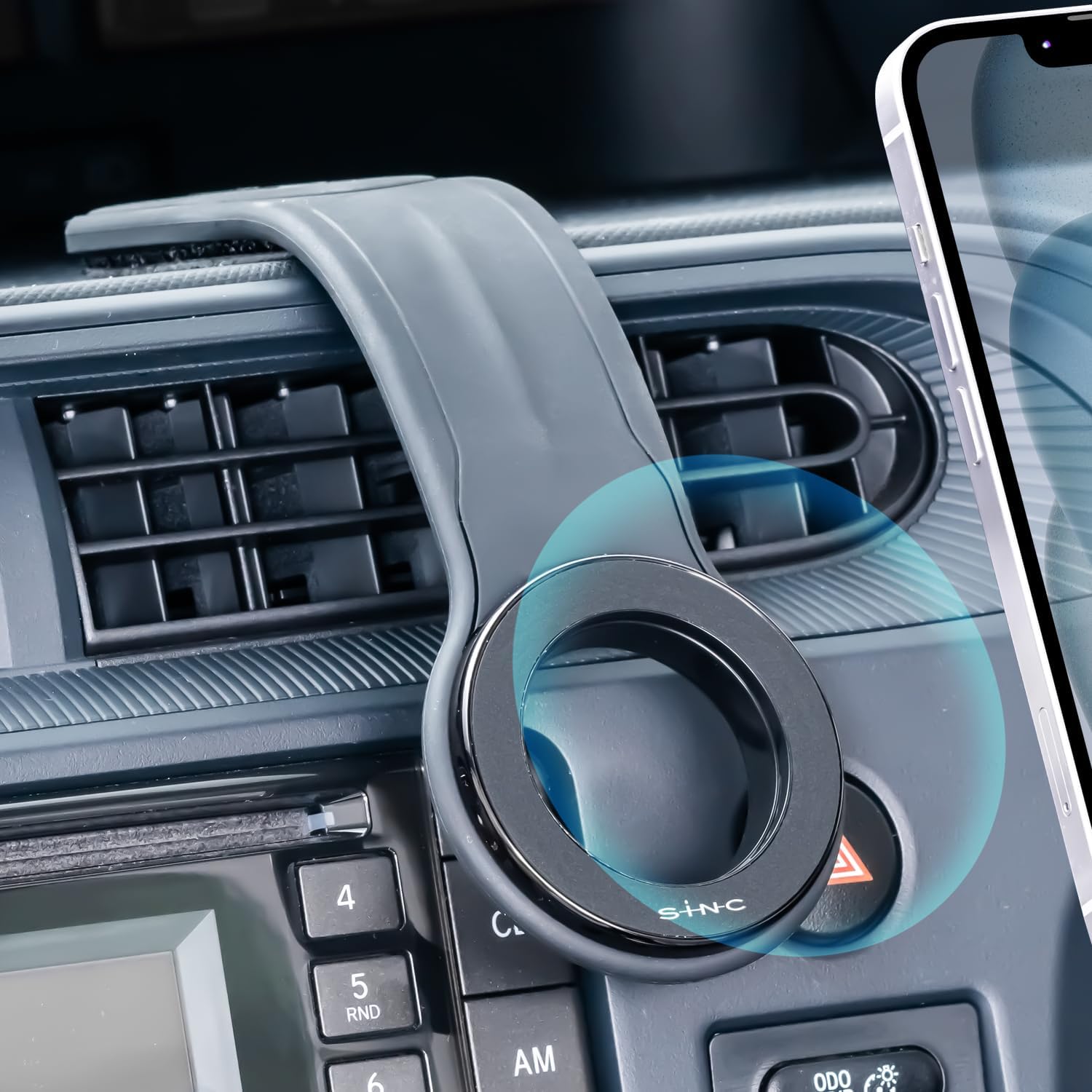 Detalle de セイワ SEIWA IMP304 マグネット式車載スマホホルダー MagSafe対応・360°角度調整