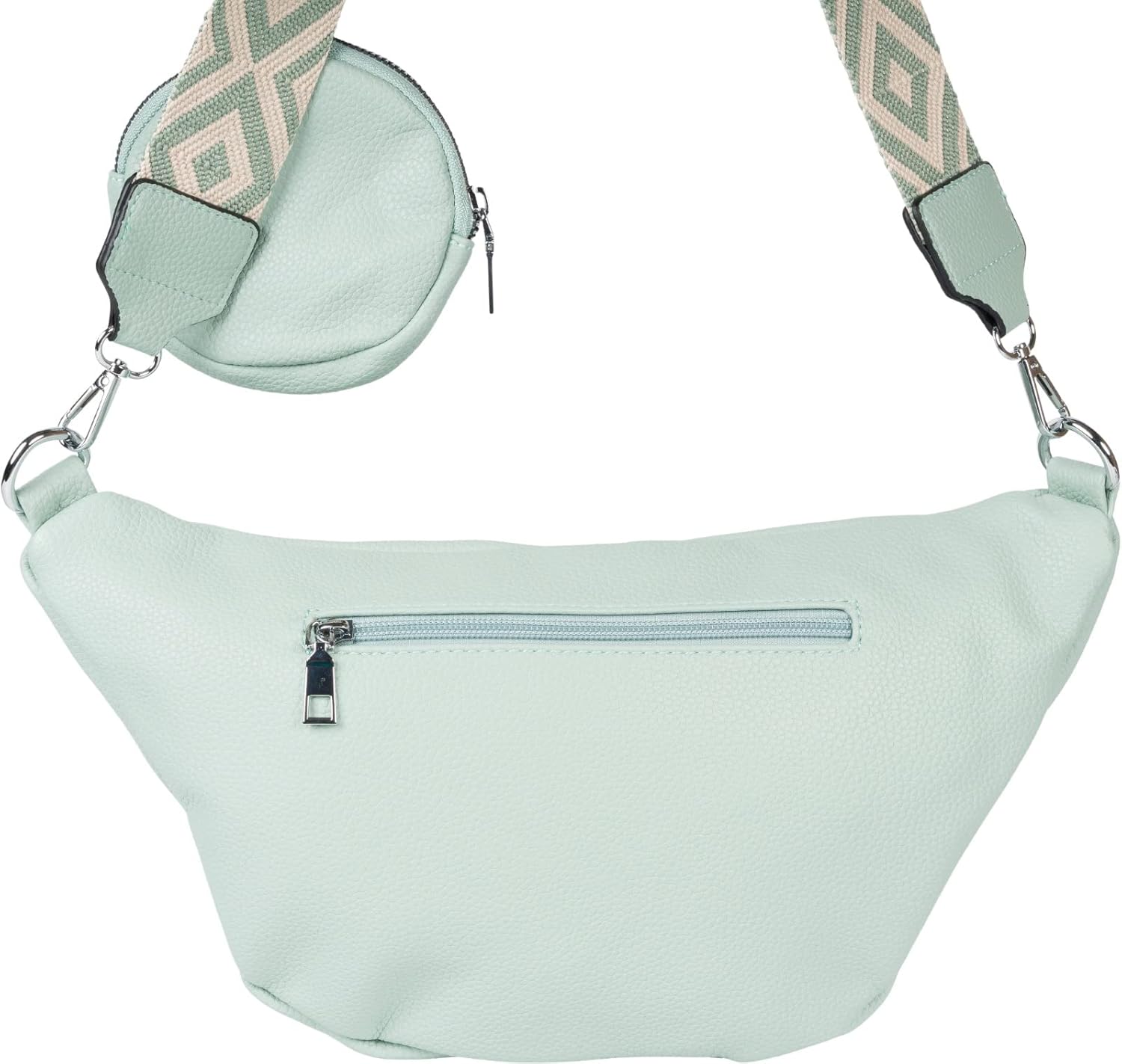 Detalle de styleBREAKER Borsa a tracolla da donna a mezzaluna, 3 pezzi: set elegante con tracolla intercambiabile e portachiavi