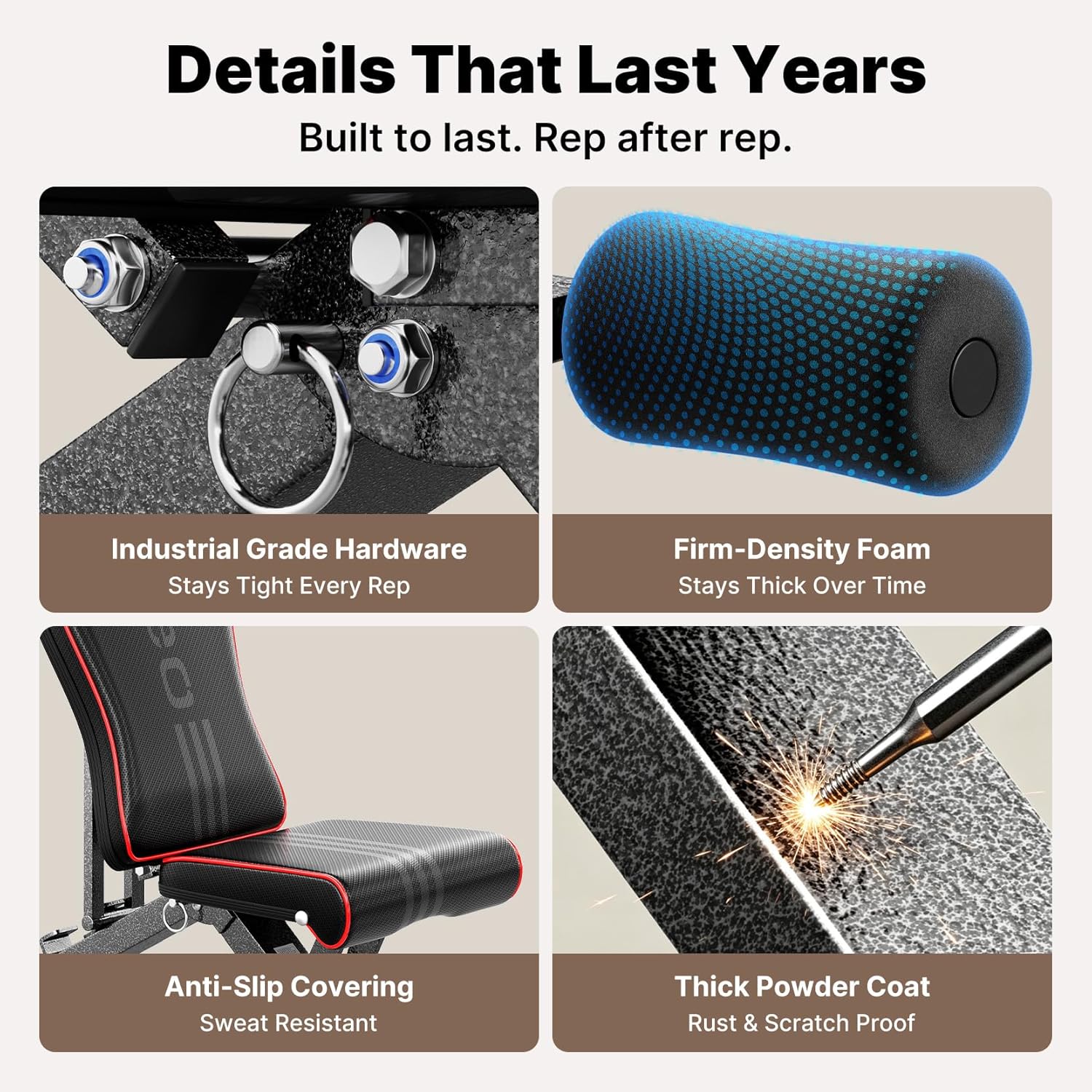 Thumbnail 6 de YOLEO Klappbare Hantelbank 300 kg Trainingsbank 🏋